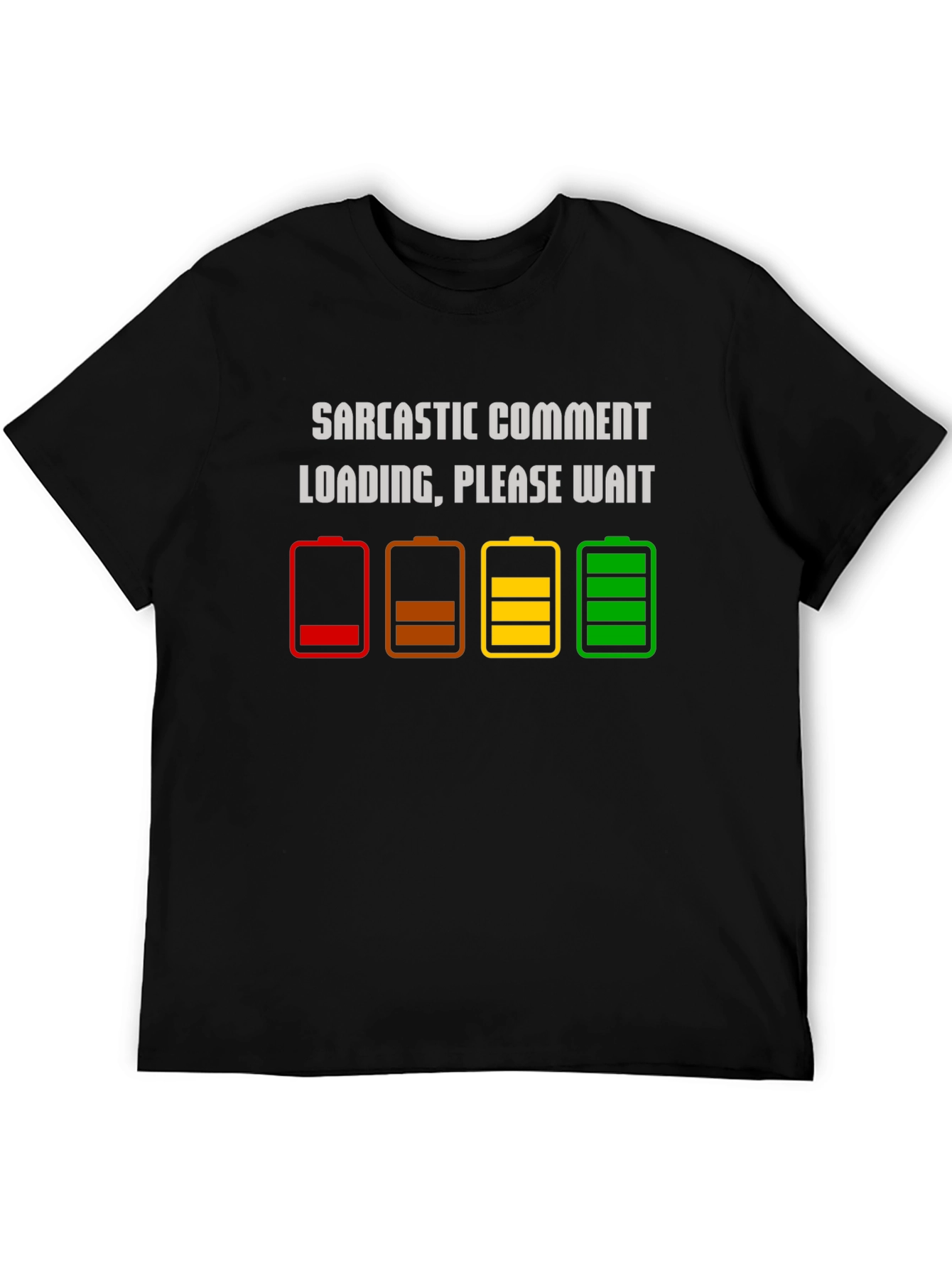 Black Sarcastic Comment Loading T-Shirt - Funny Humor Tee view 5