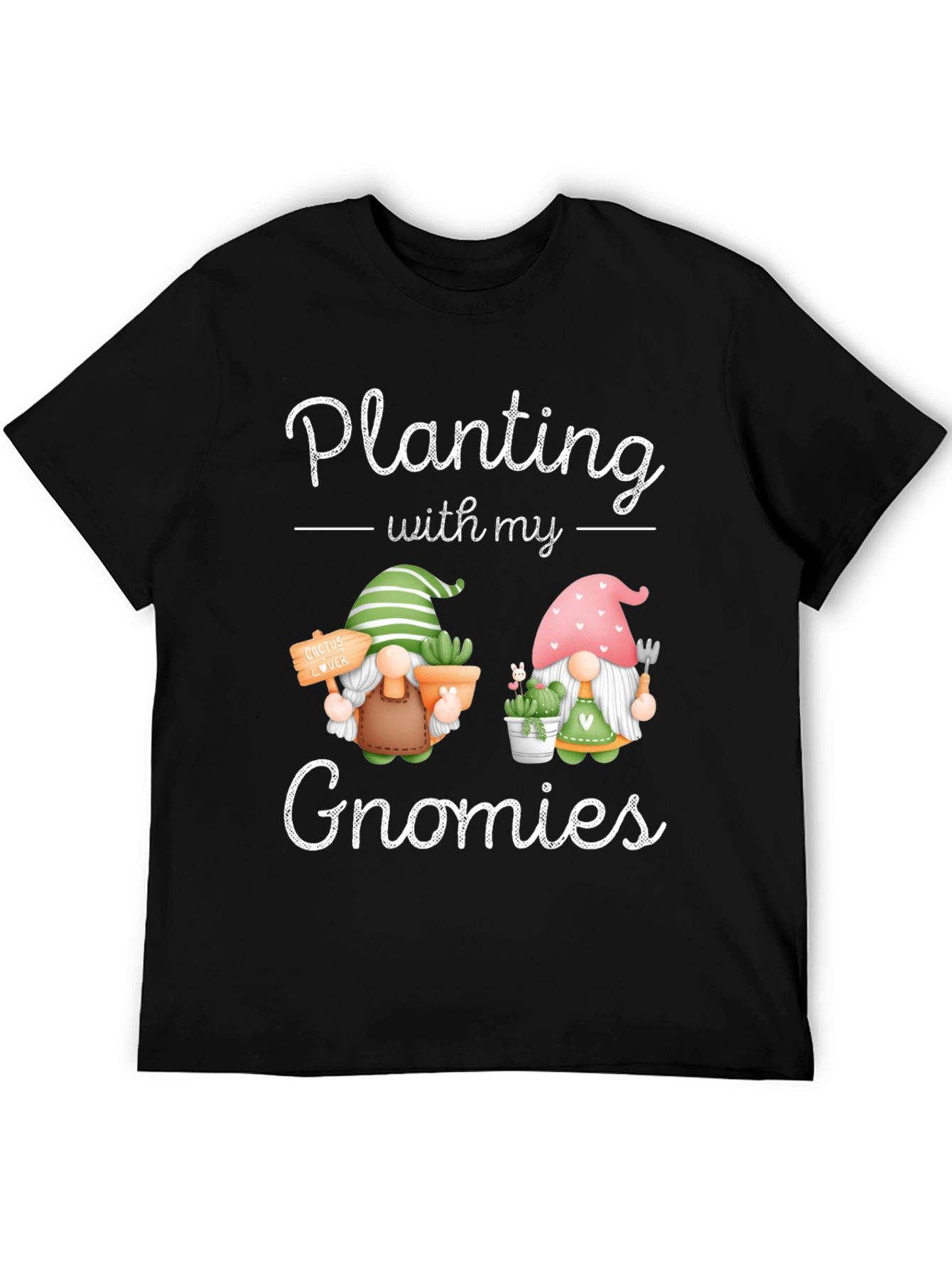 Black Planting with my Gnomies T-Shirt, Garden Lover Tee view 5