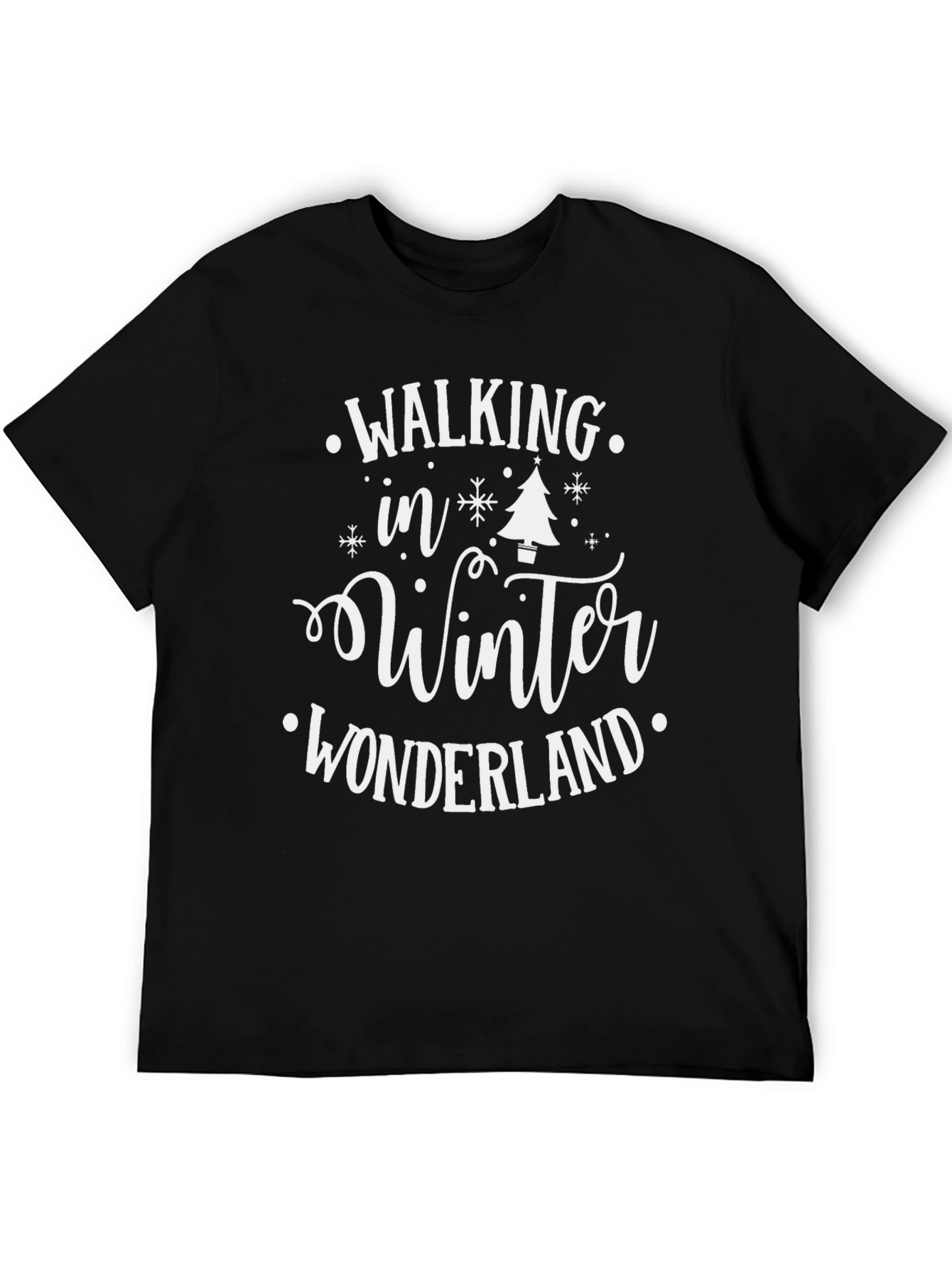 Walking in Winter Wonderland Black Graphic Tee - 5