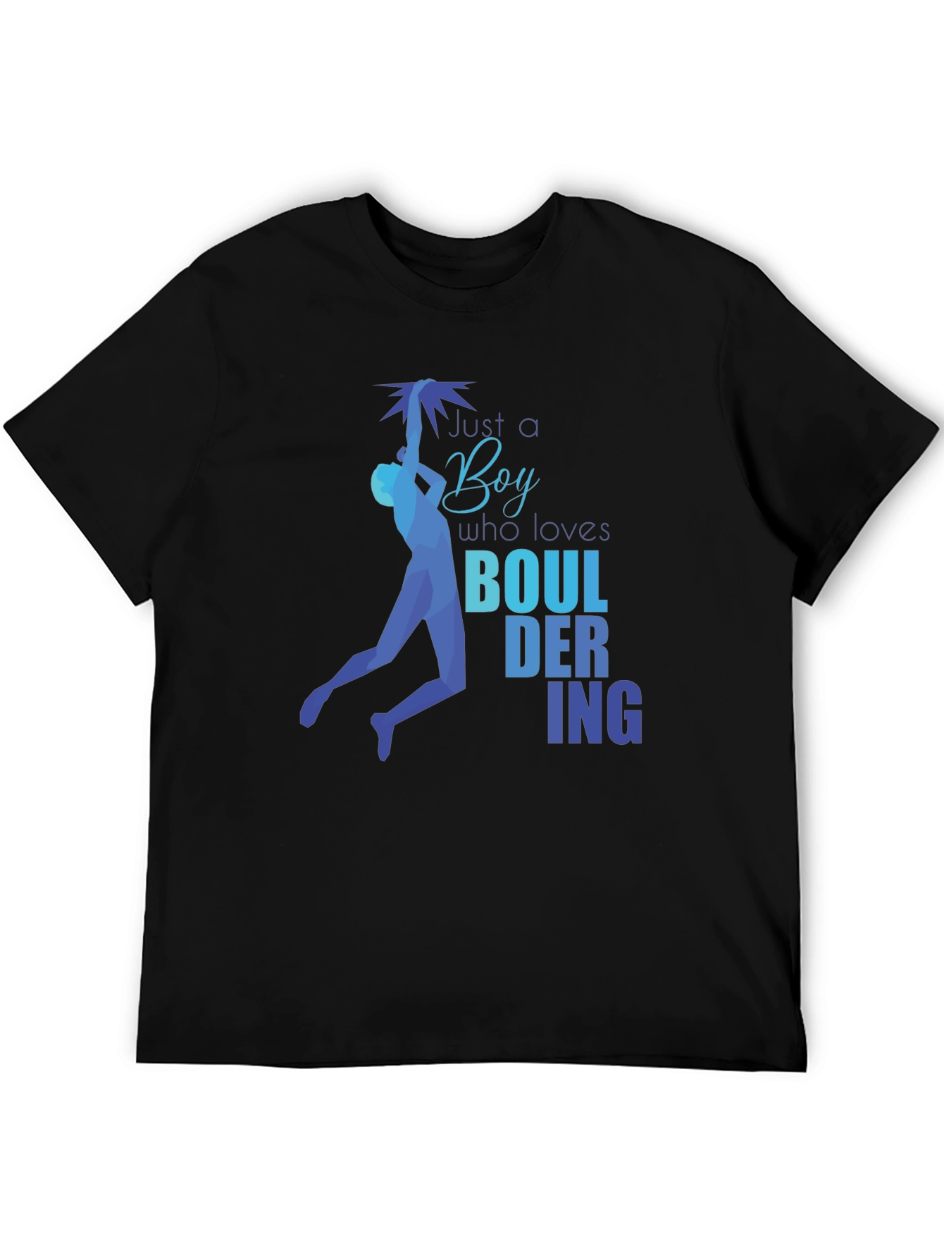 Black Bouldering Boy Graphic T-Shirt - Climbing Enthusiast Tee view 5