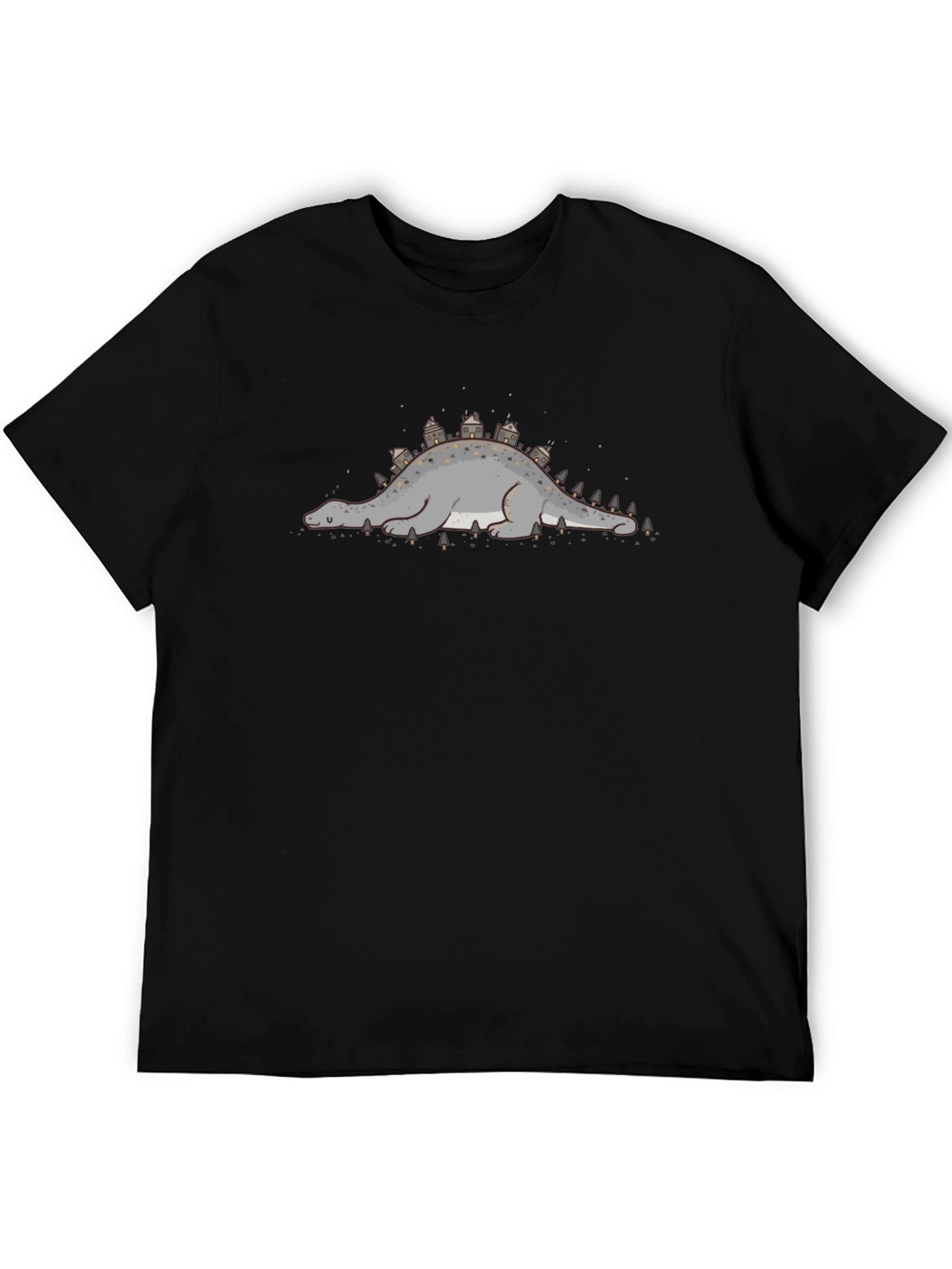 Black Dino Town Tee - Unique Graphic Print view 5