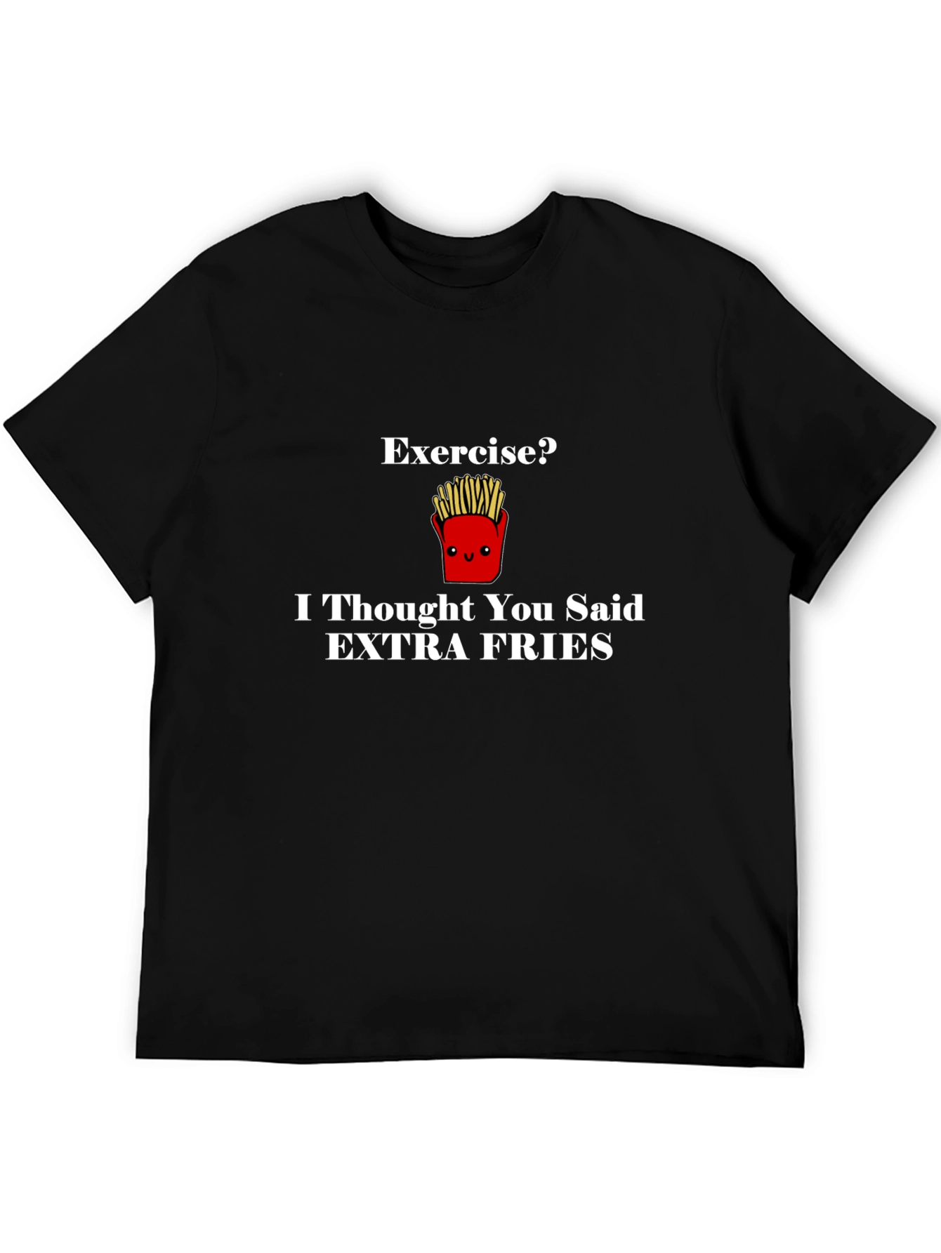 Black Extra Fries Graphic Tee - Funny Foodie T-Shirt view 5