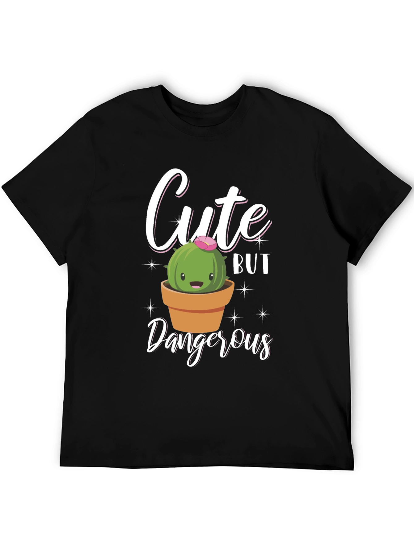 Black Cute But Dangerous Cactus Graphic T-Shirt view 5