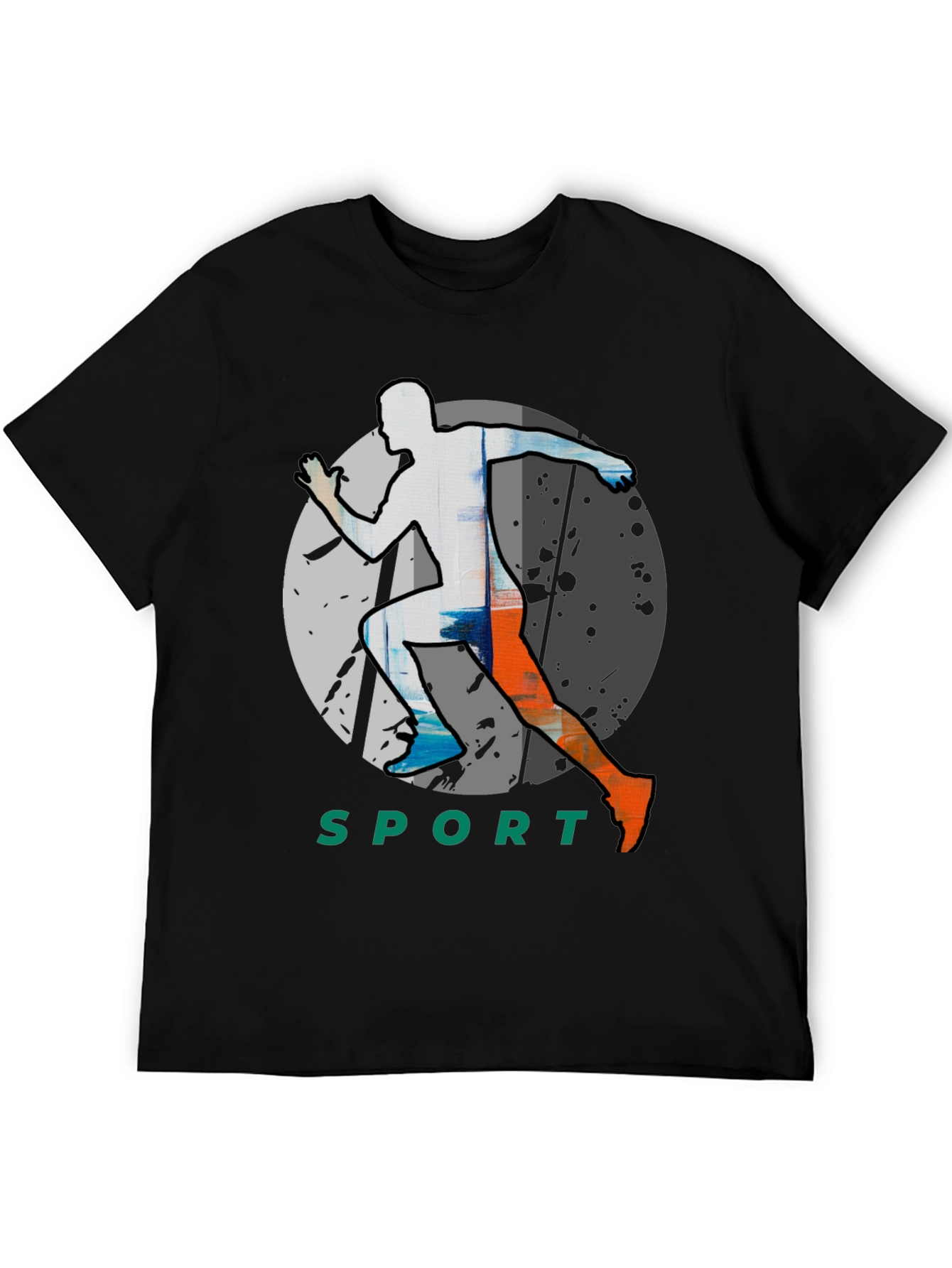 Men's Black Graphic Tee - Sport Runner Design - 5