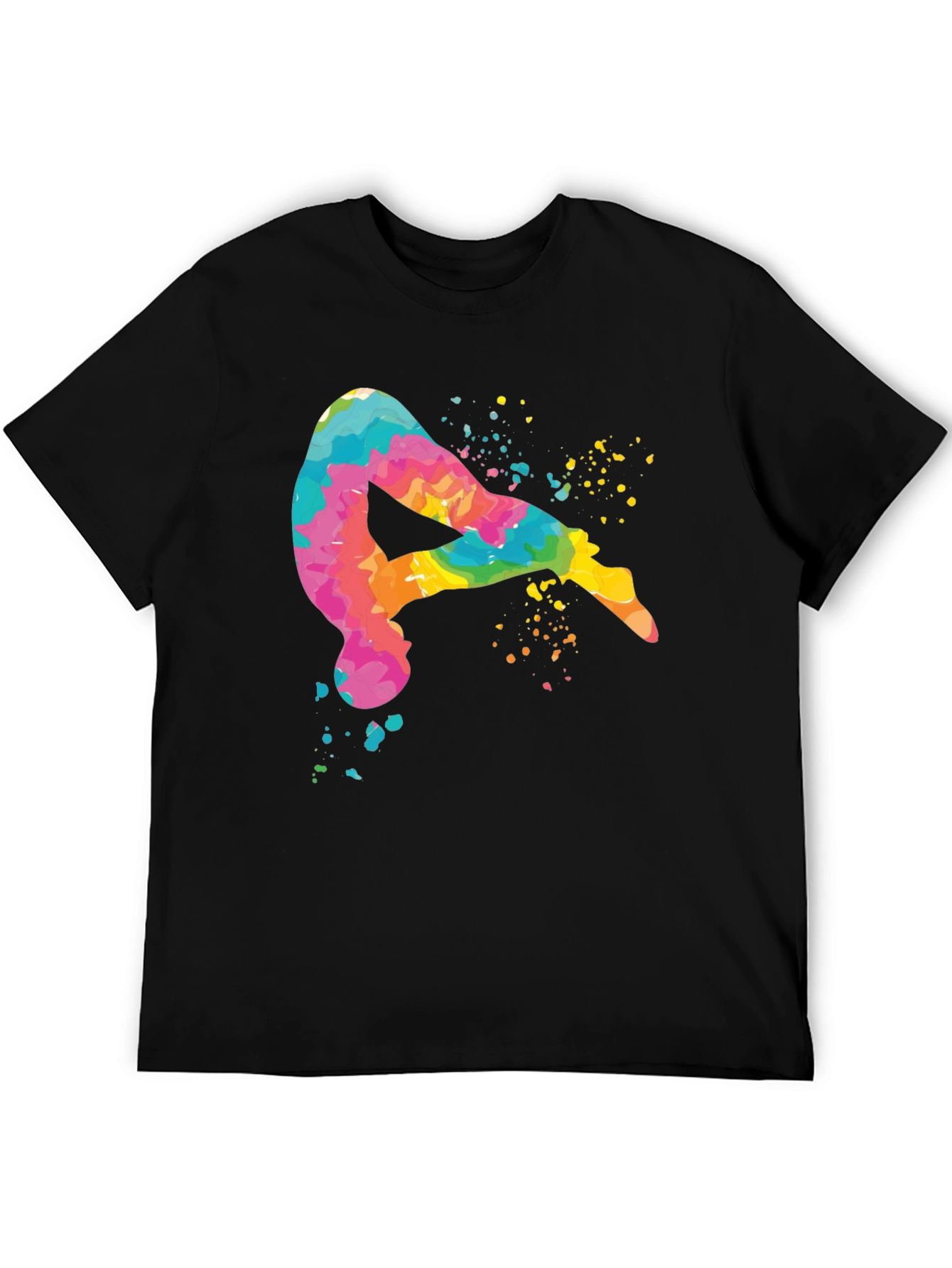 Black Colorful Diving T-Shirt view 5