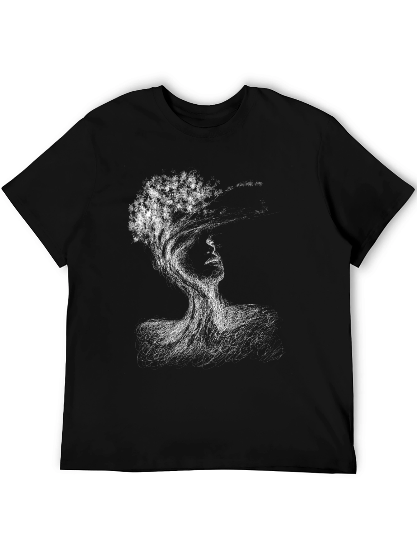 Black Abstract Tree Woman Black T-Shirt view 5