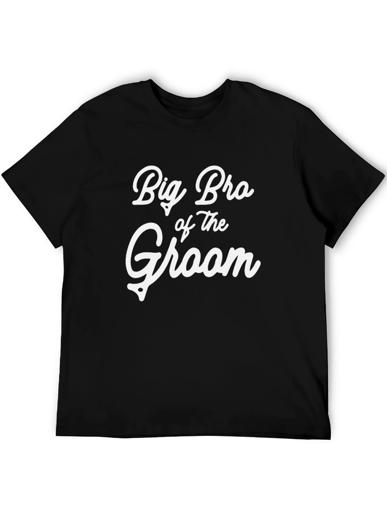 Black Big Bro of the Groom Black T-Shirt view 5