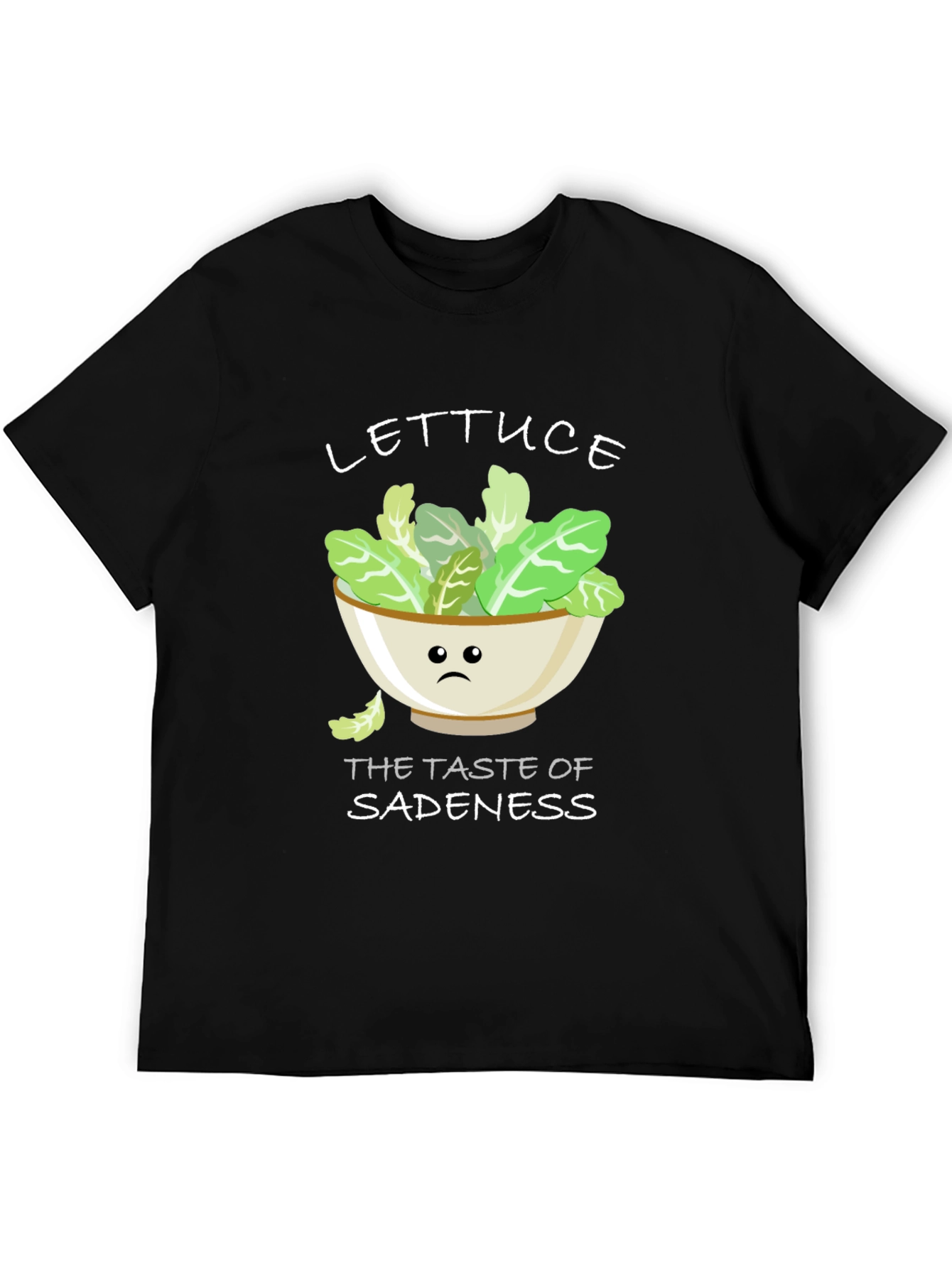 Black Lettuce Sadness T-Shirt - Funny Foodie Tee view 5