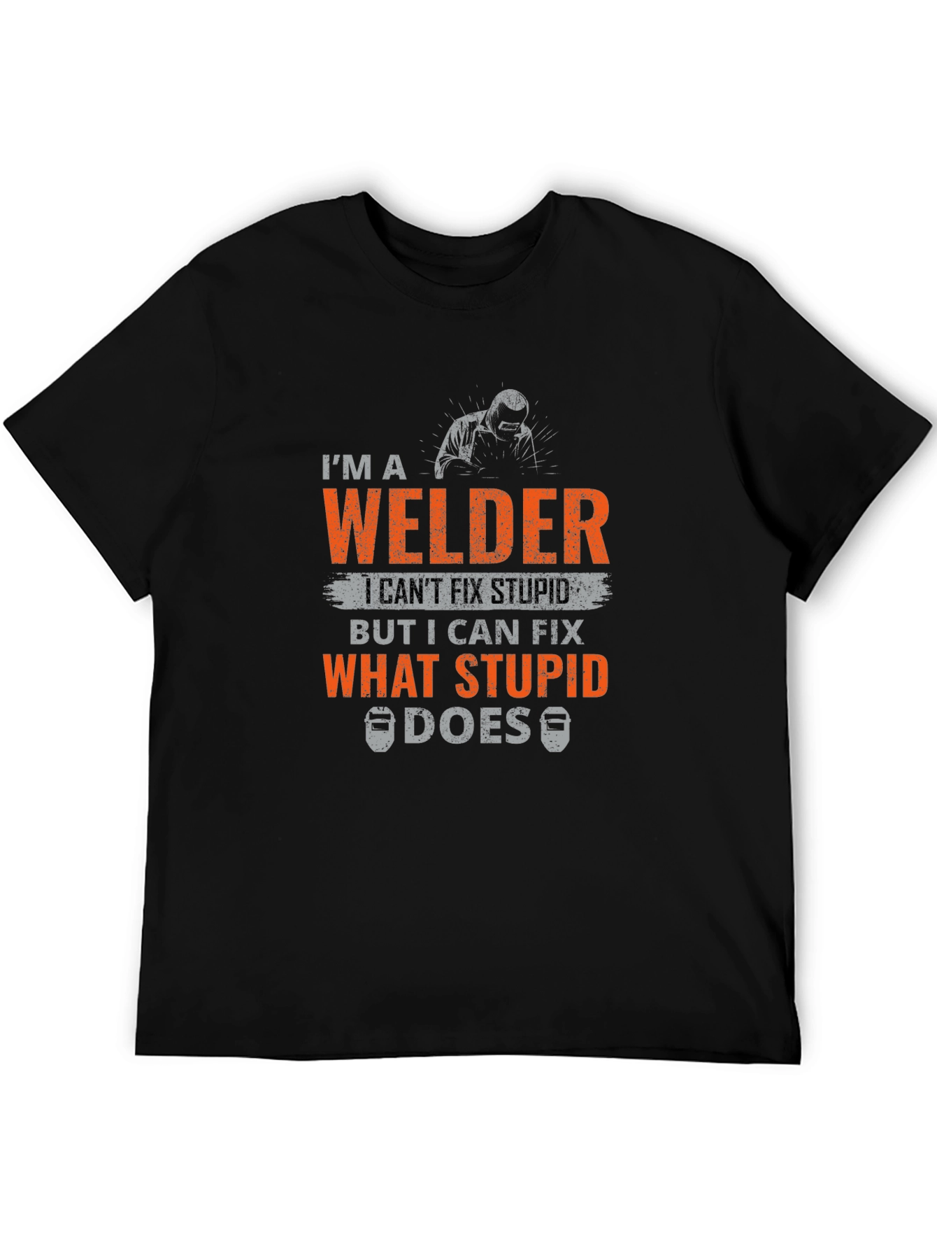 Black Welder T-Shirt - I Can Fix What Stupid Does view 5