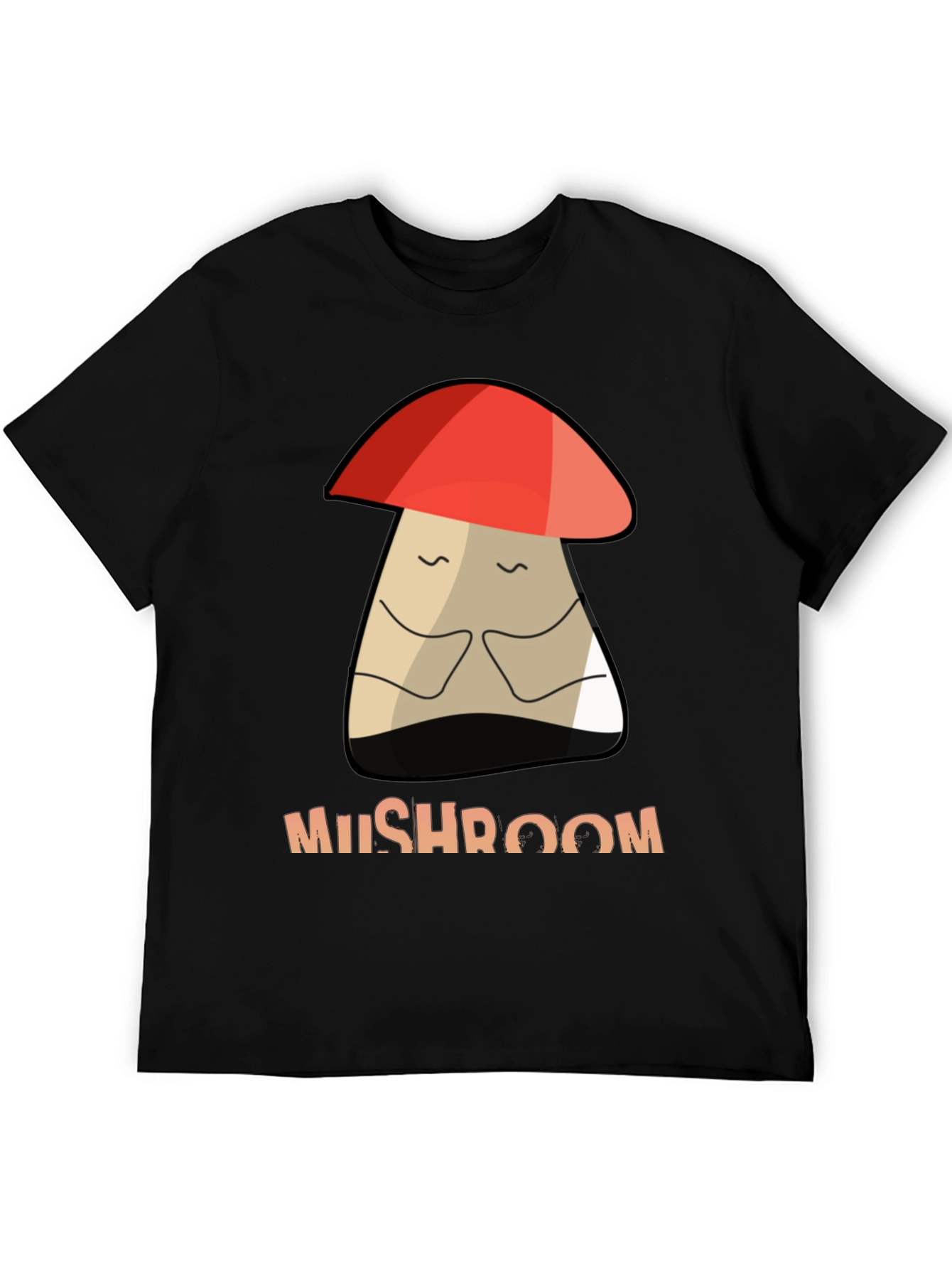 Black Mushroom Graphic Tee - Unisex Cotton T-Shirt view 5