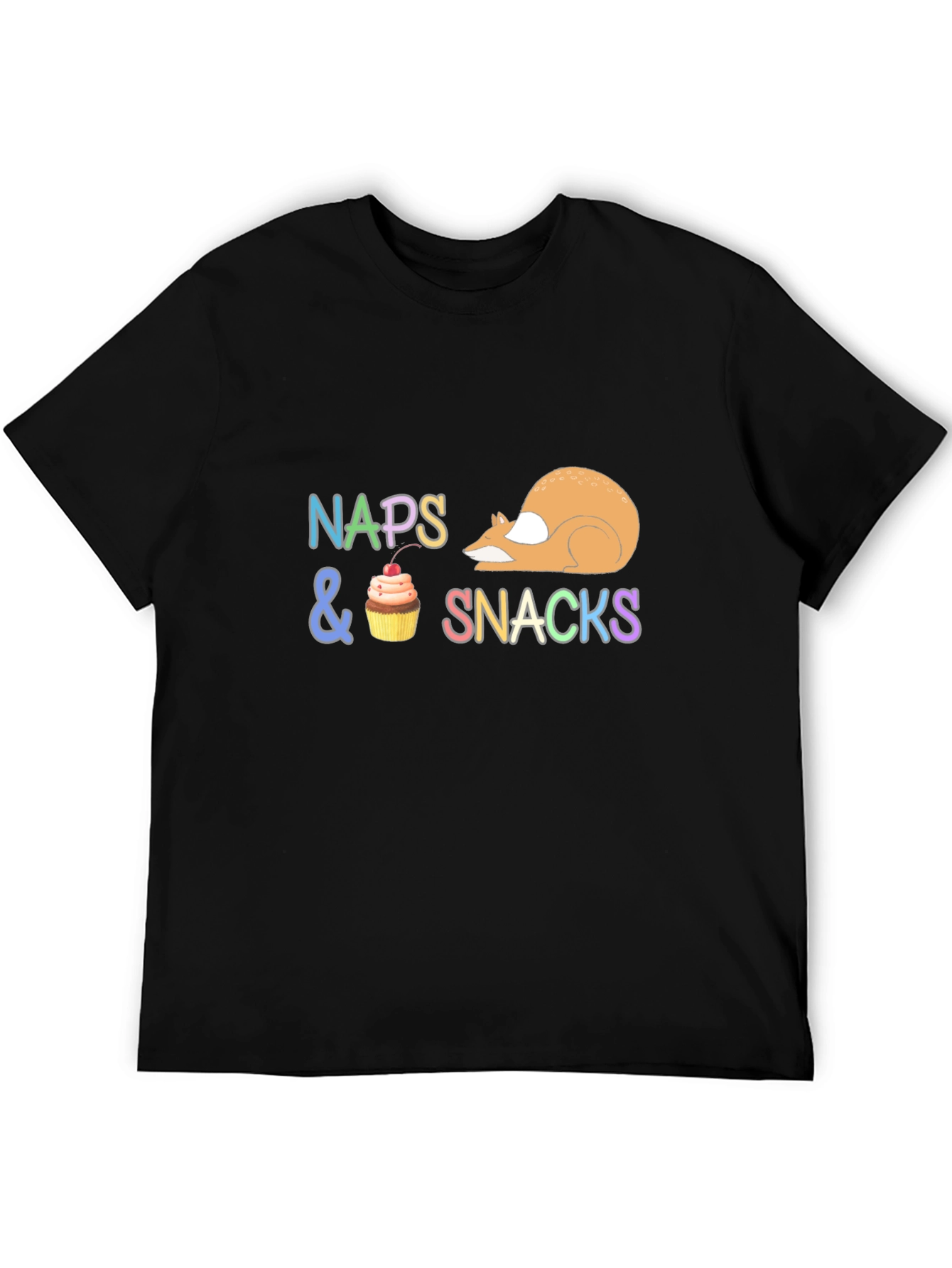Black Naps & Snacks Graphic Tee - Cozy Comfort view 5