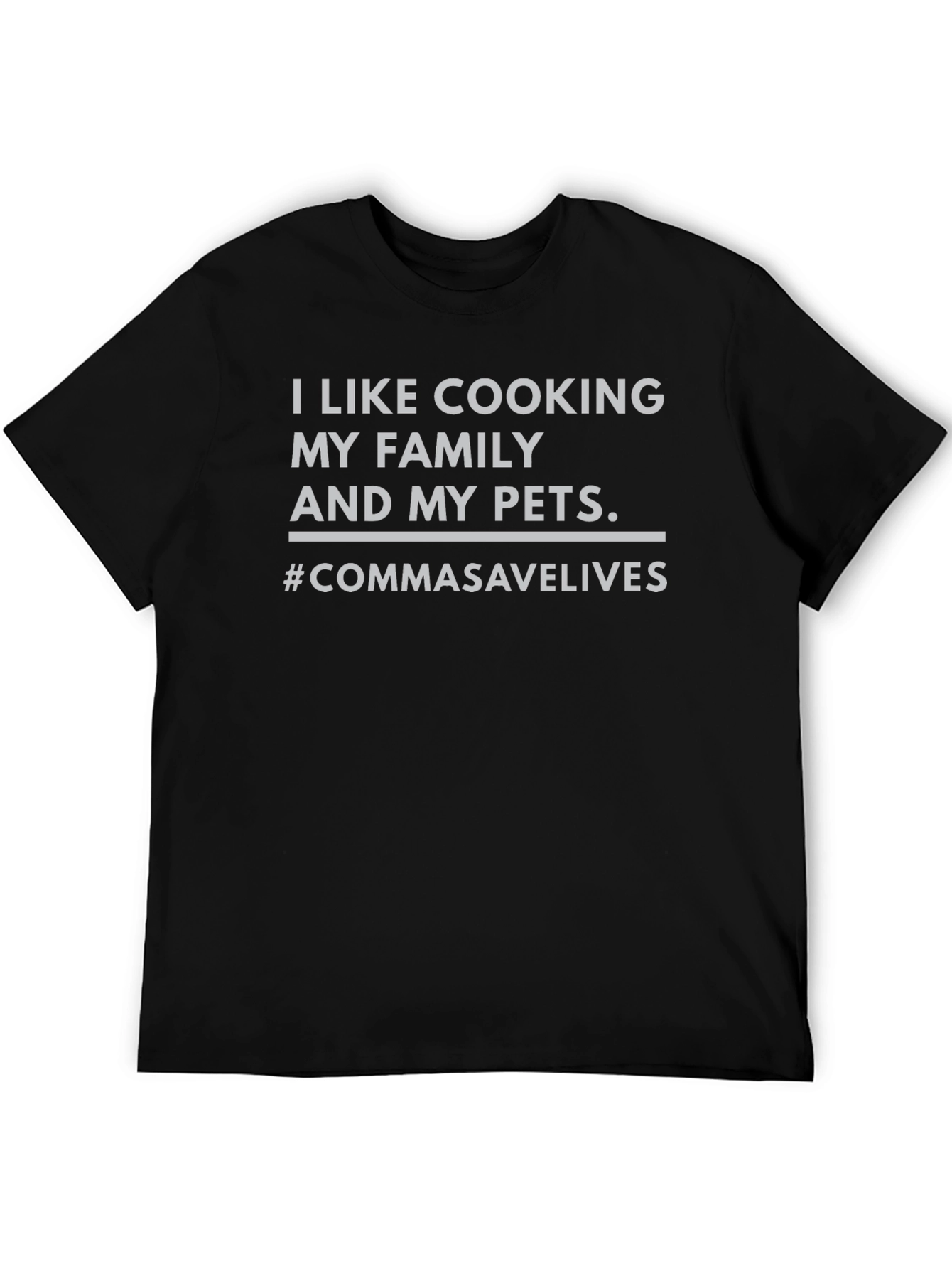 Black Comma Saves Lives Funny T-Shirt view 5