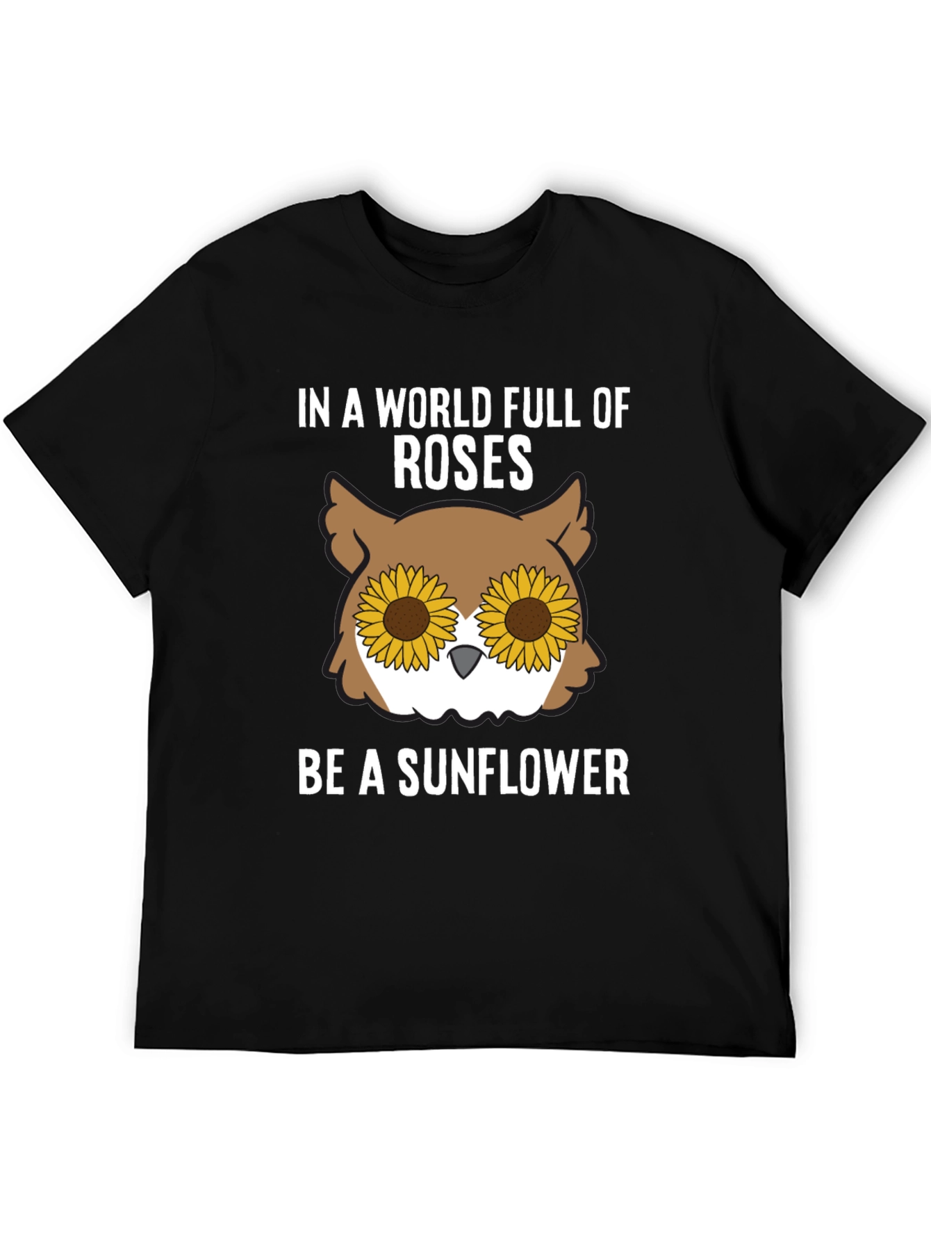 Black Sunflower Owl Graphic Tee - Be a Sunflower view 5