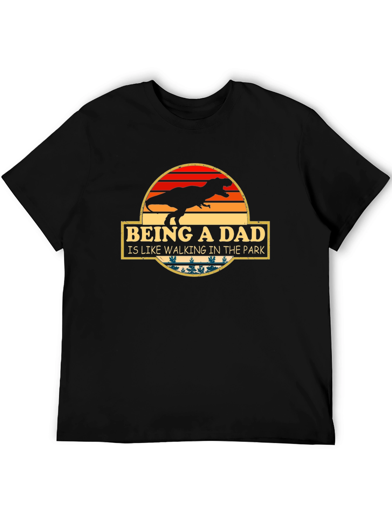 Black Being a Dad T-Rex T-Shirt view 5
