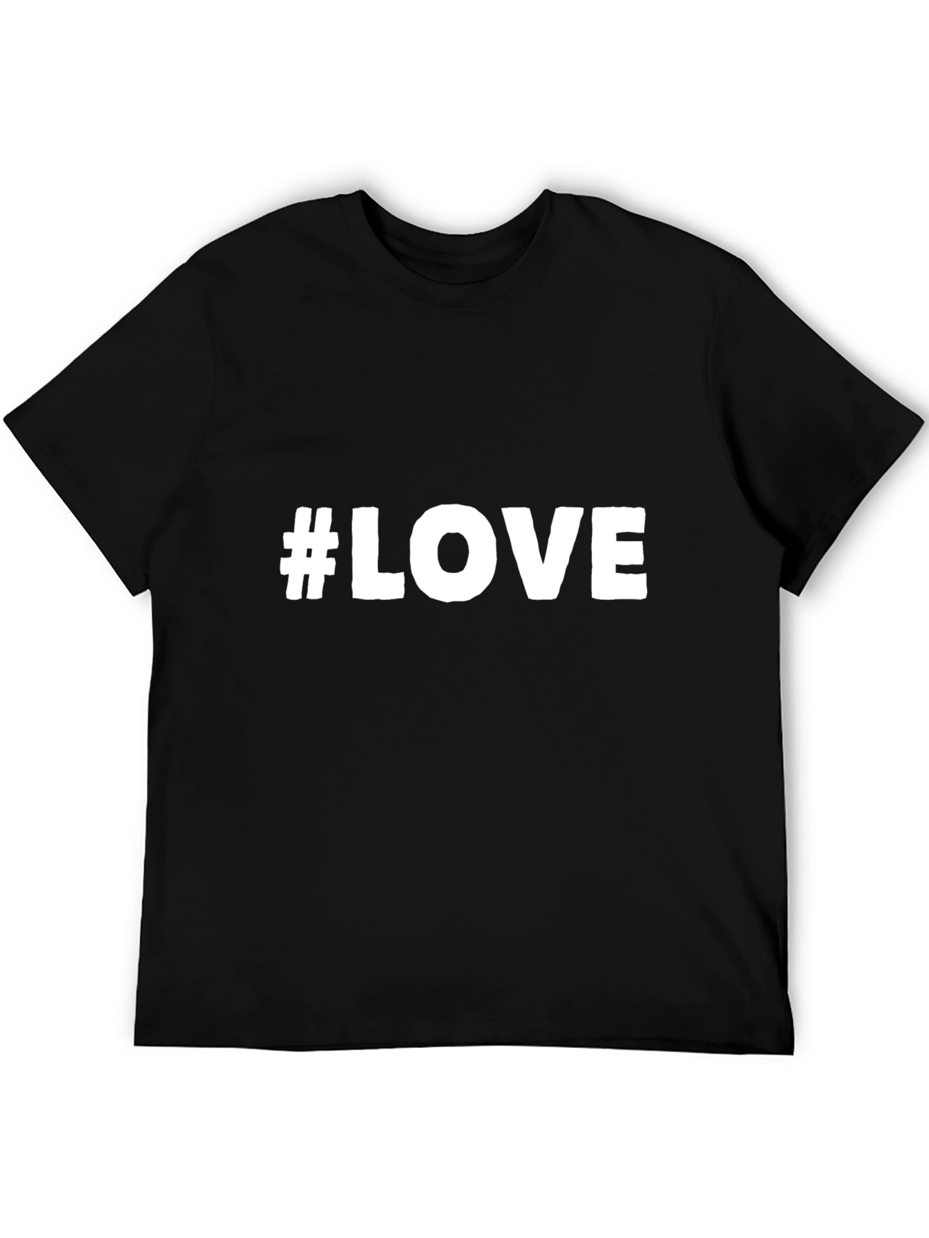 Black #LOVE Graphic Tee - Classic Black Cotton T-Shirt view 5