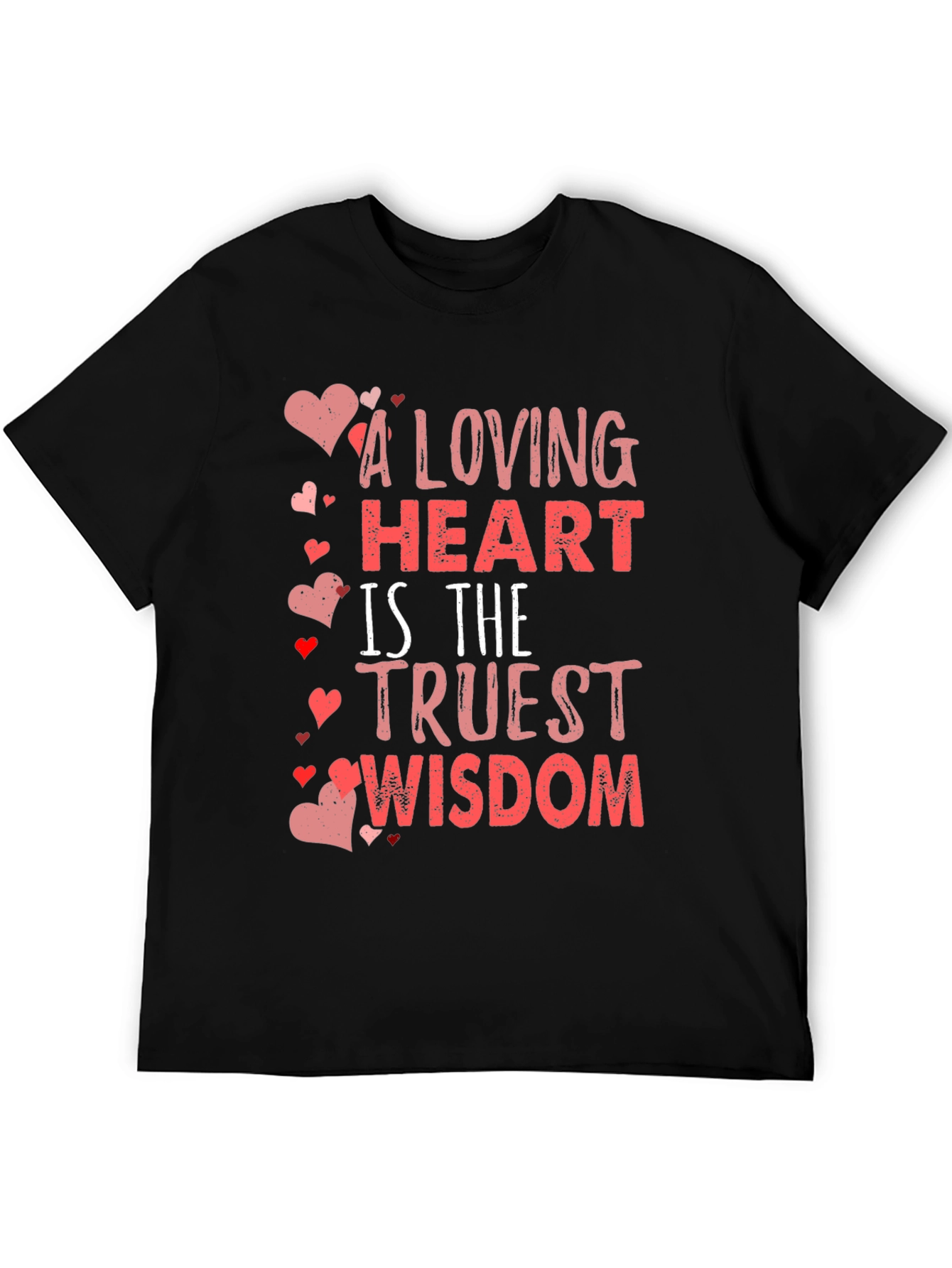 Black Loving Heart Wisdom Black T-Shirt view 5