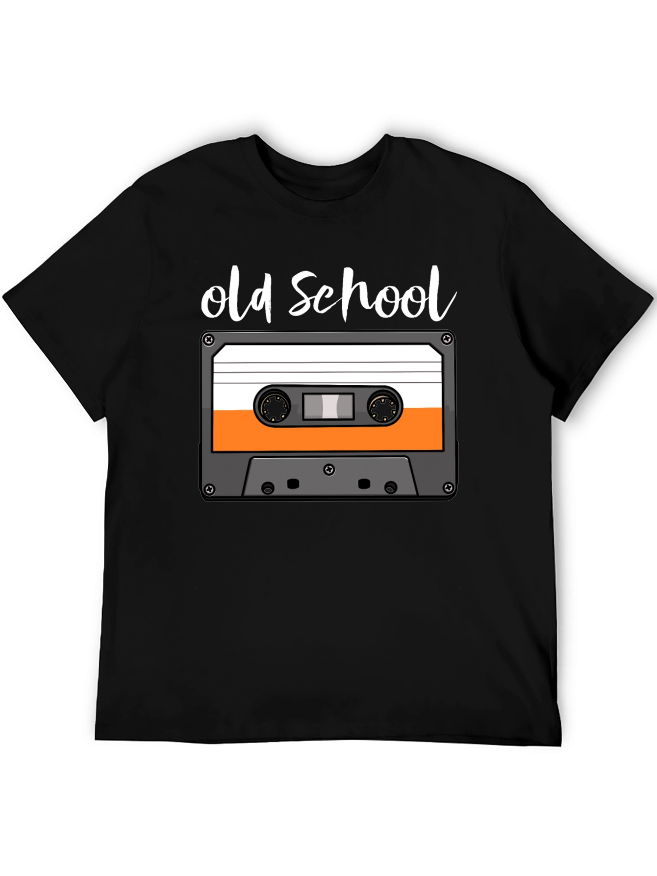Black Old School Cassette Tape Graphic Tee view 5