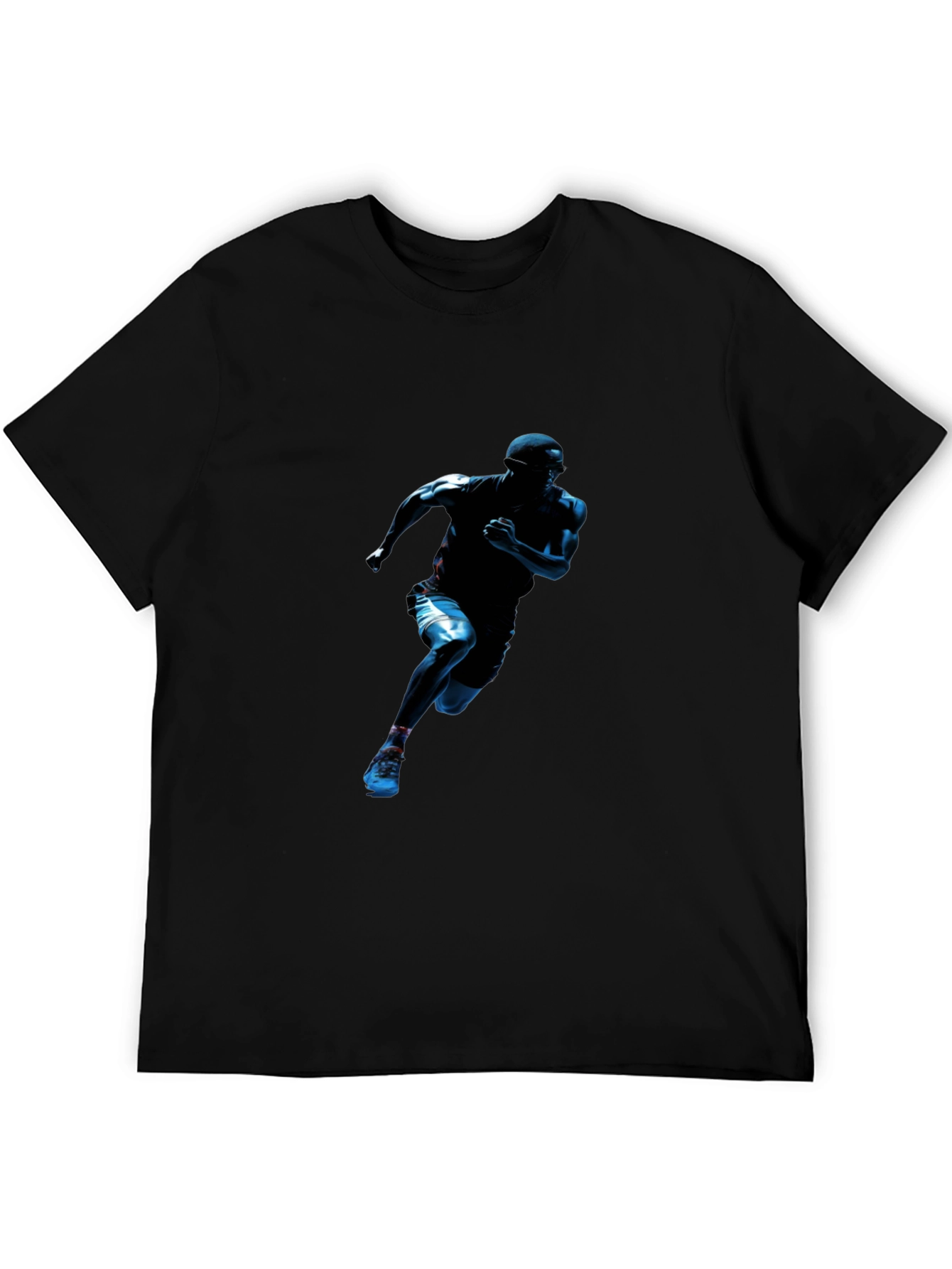 Black Running Man Graphic Black T-Shirt view 5