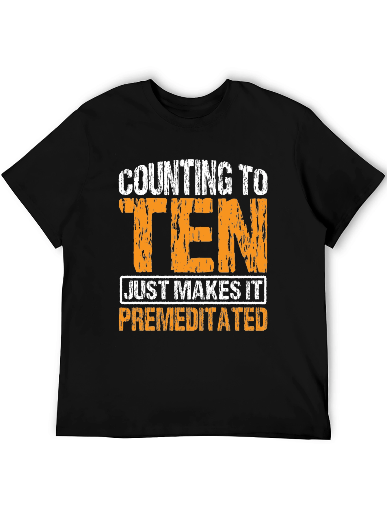 Black Counting to Ten - Funny Graphic T-Shirt view 5