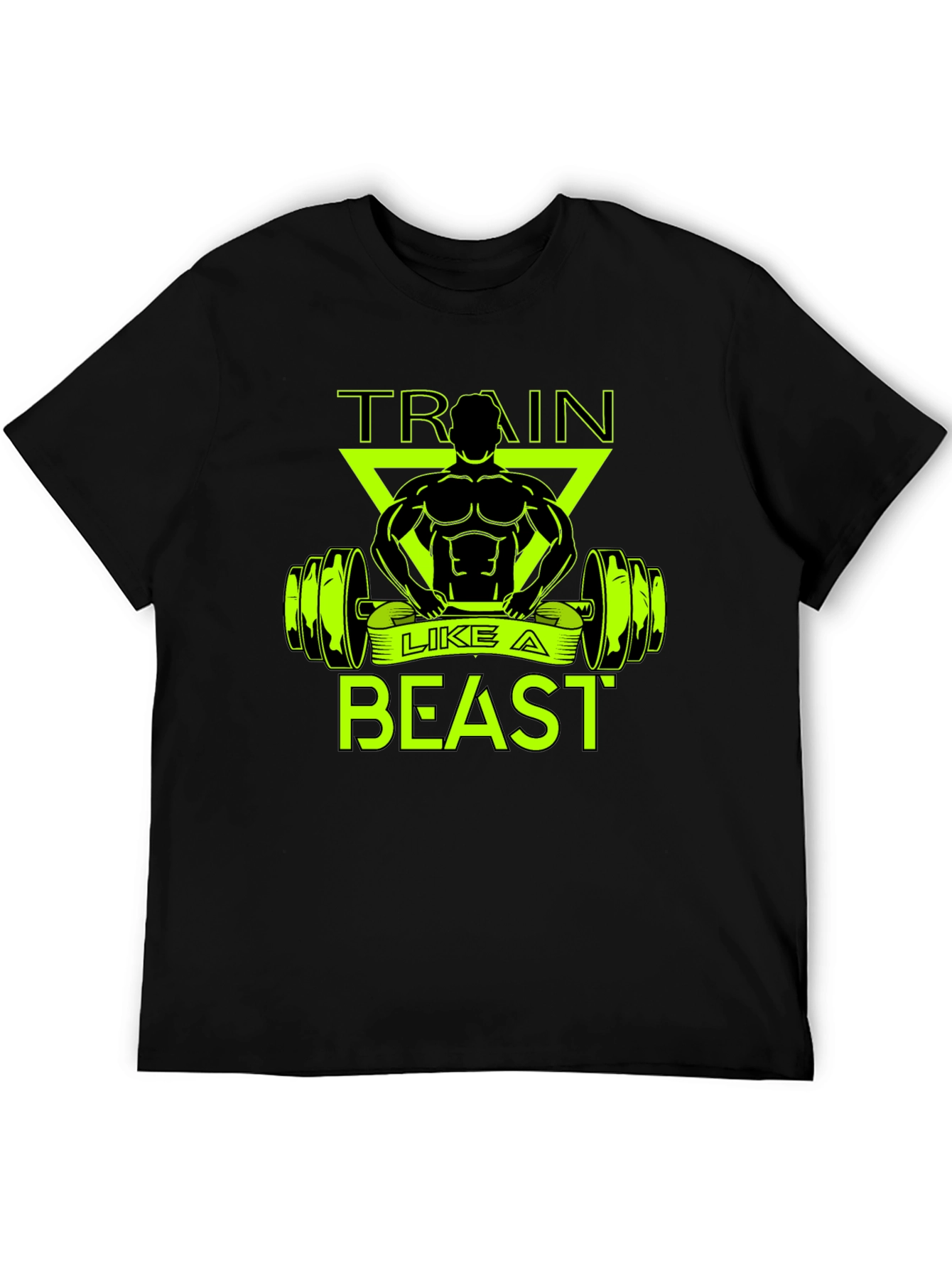 Black Train Like A Beast Black Graphic Tee view 5