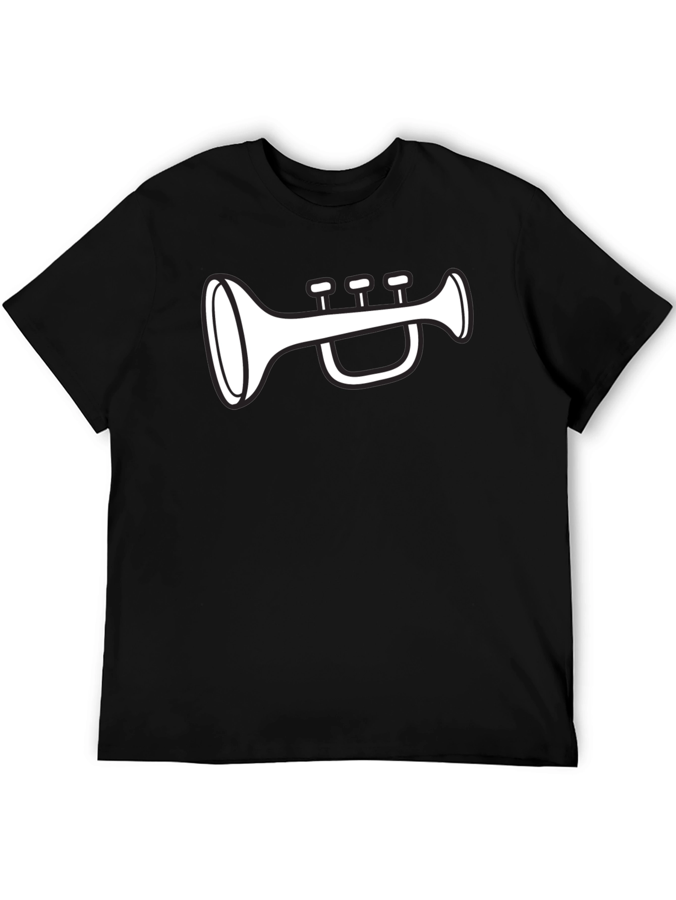 Black Trumpet Graphic Tee - Black Cotton T-Shirt view 5
