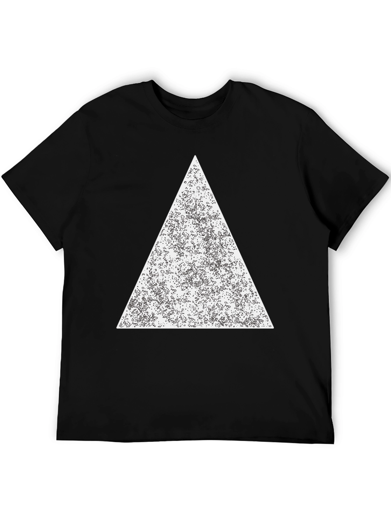Black Geometric Triangle Graphic Print T-Shirt view 5