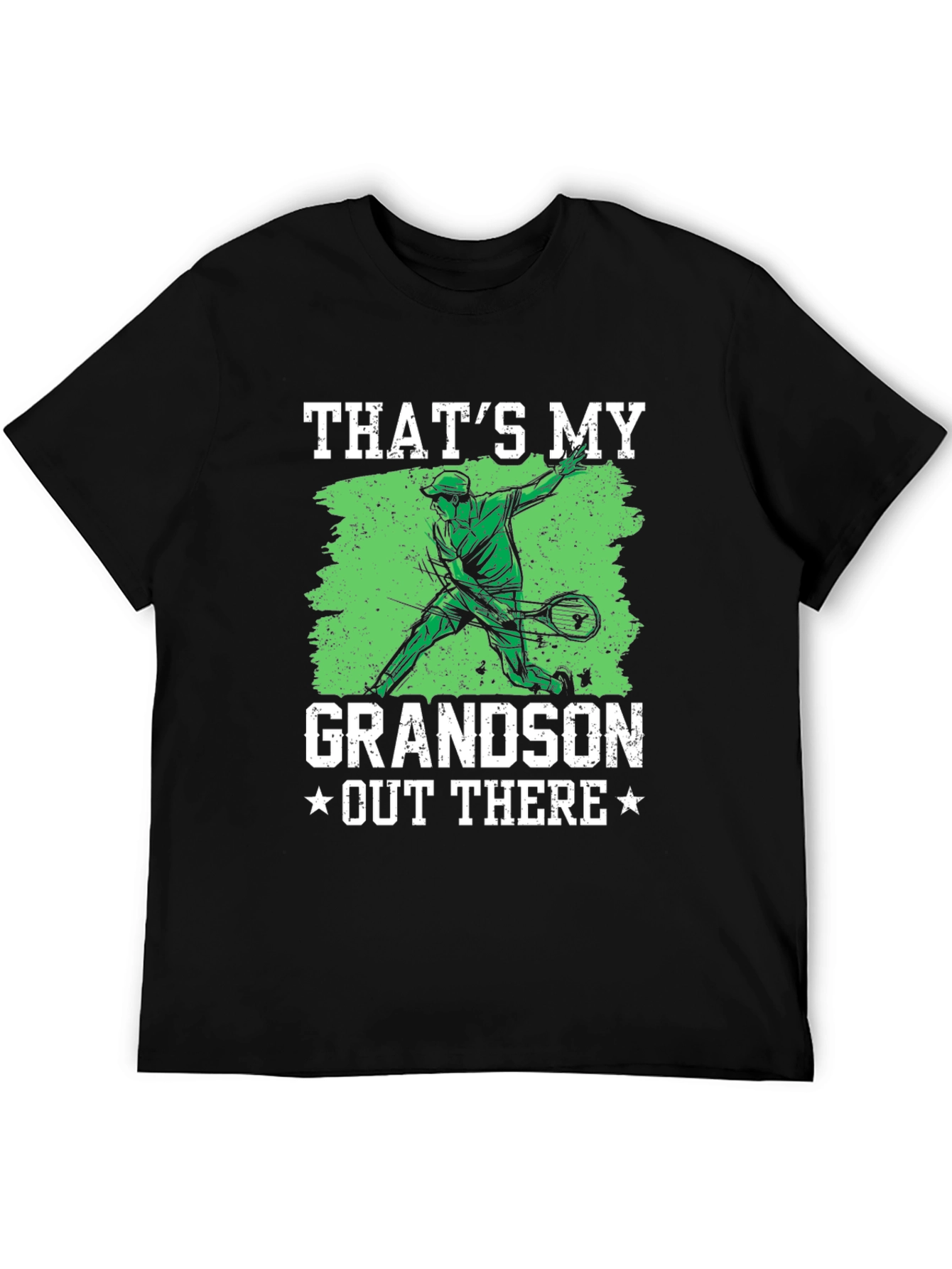 Black That's My Grandson Out There Tennis Graphic T-Shirt view 5