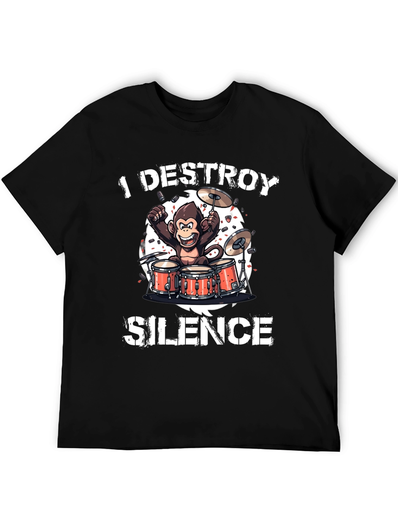 Black I Destroy Silence T-Shirt view 5