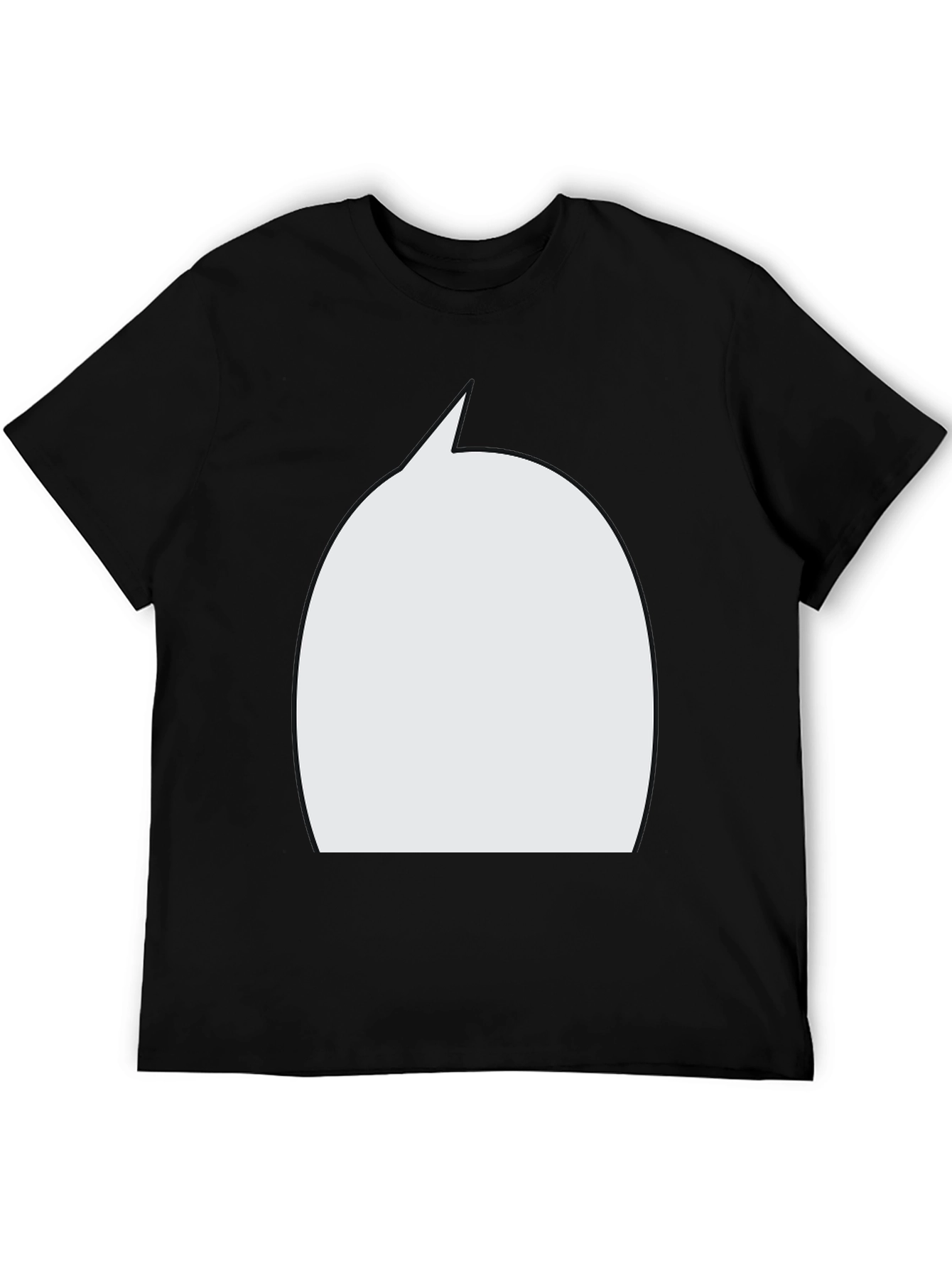 Black Statement T-Shirt: Bold Black Tee with White Speech Bubble view 5