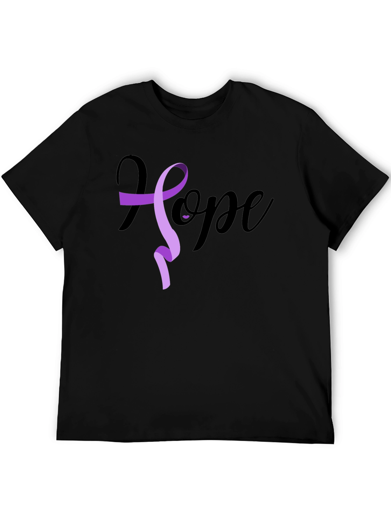 Black Hope Ribbon Graphic T-Shirt - Black view 5