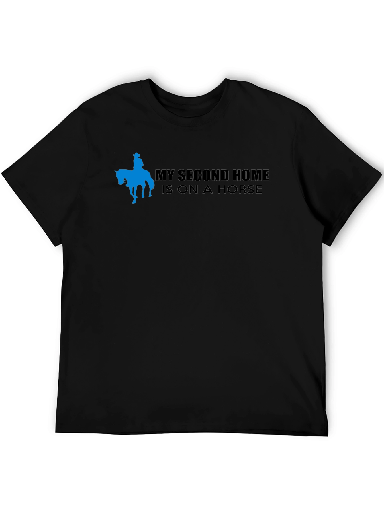 Black My Second Home Is On A Horse Black T-Shirt view 5
