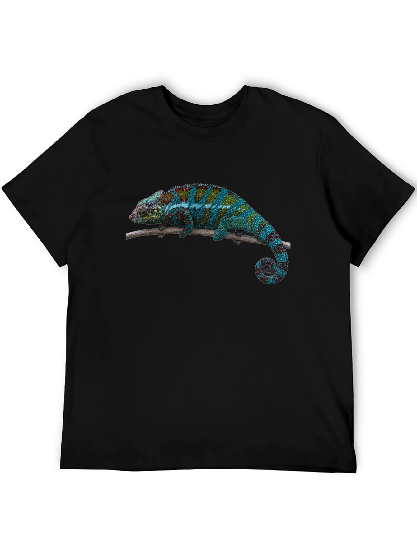Black Chameleon Print Black T-Shirt view 5