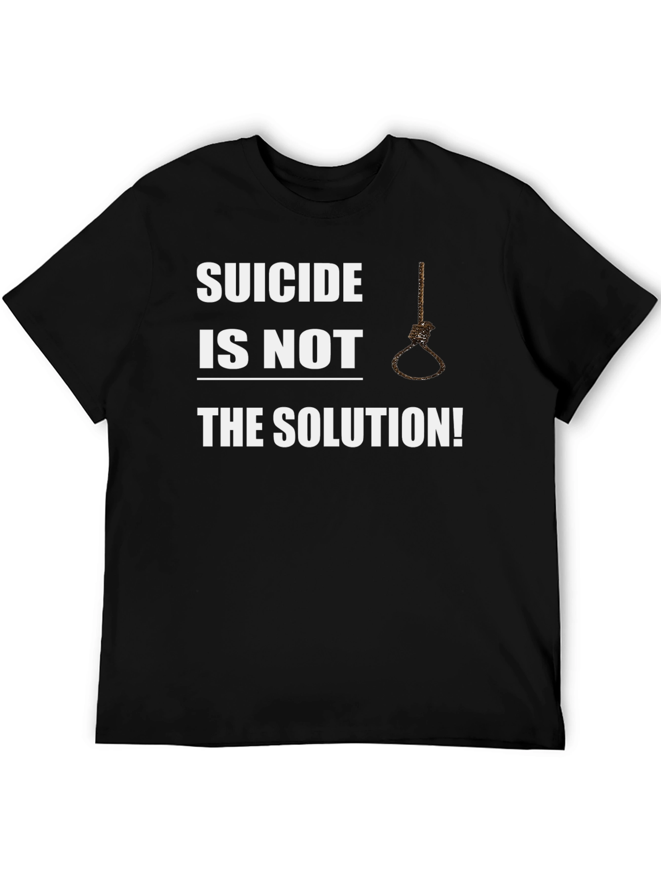 Black Suicide Awareness Graphic Tee - Suicide is Not the Solution view 5