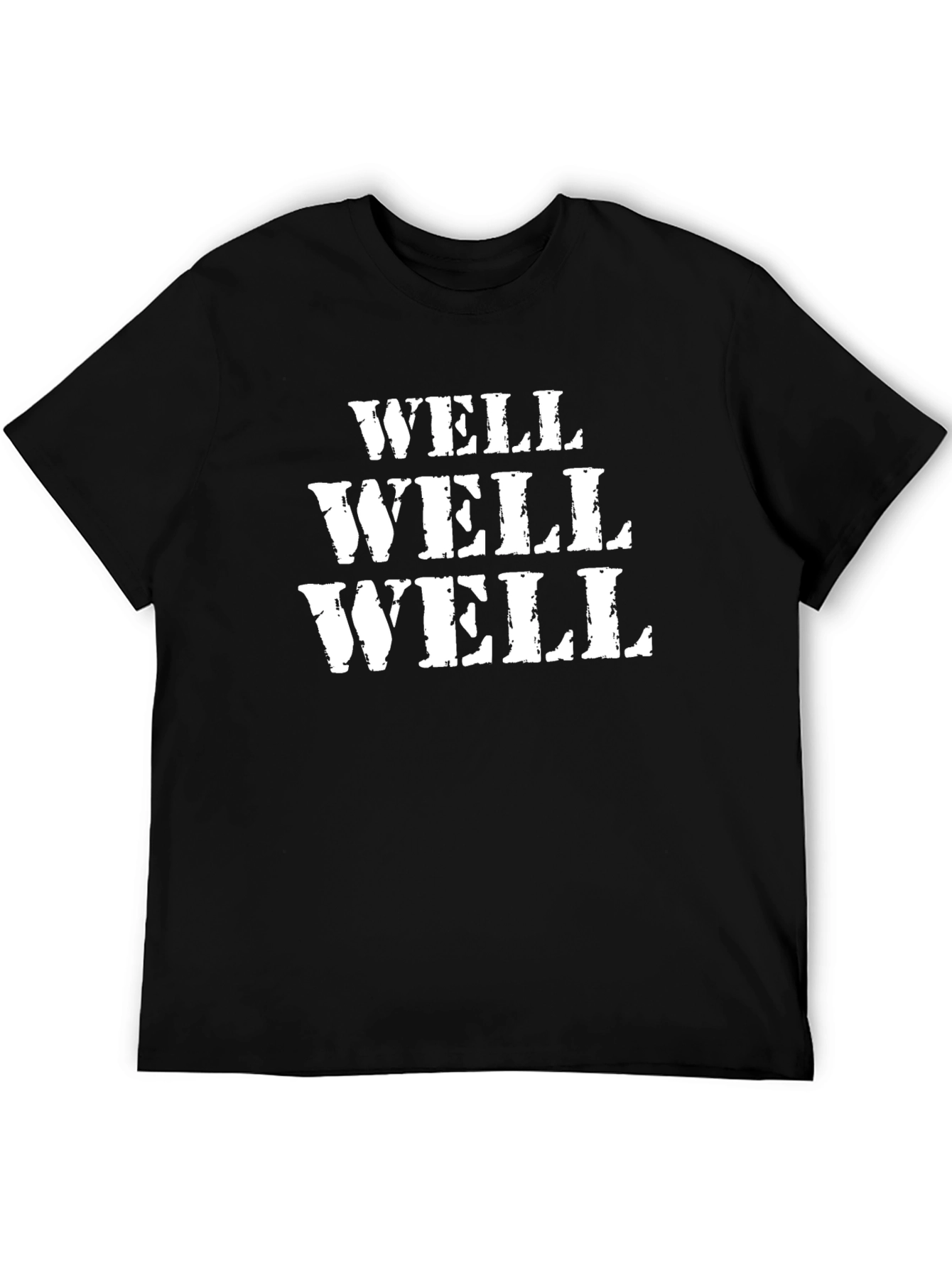 Black Well Well Well Graphic Tee - Funny Men's T-Shirt view 5