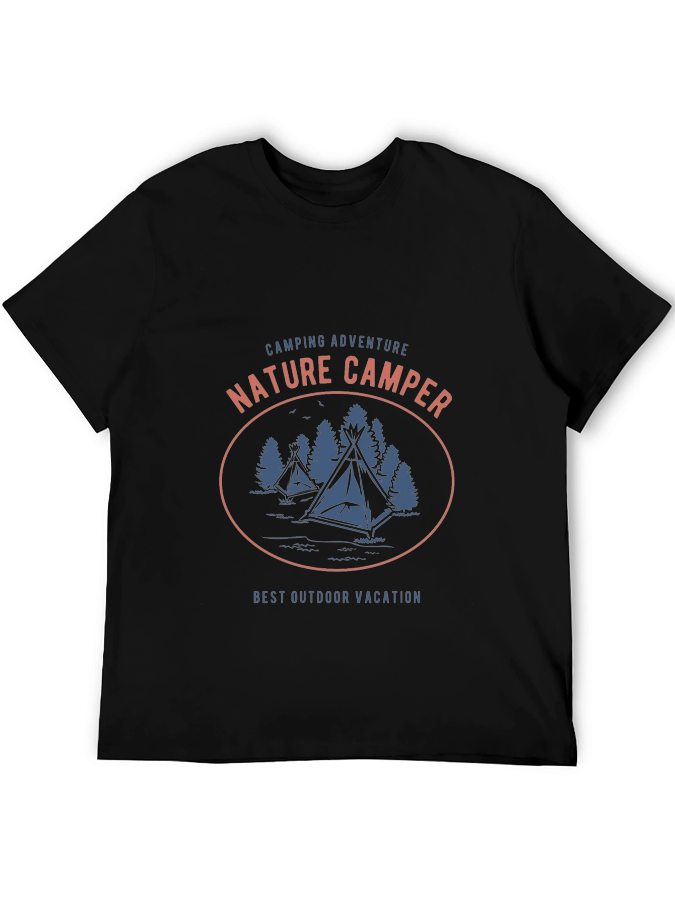 Black Nature Camper Graphic T-Shirt view 5