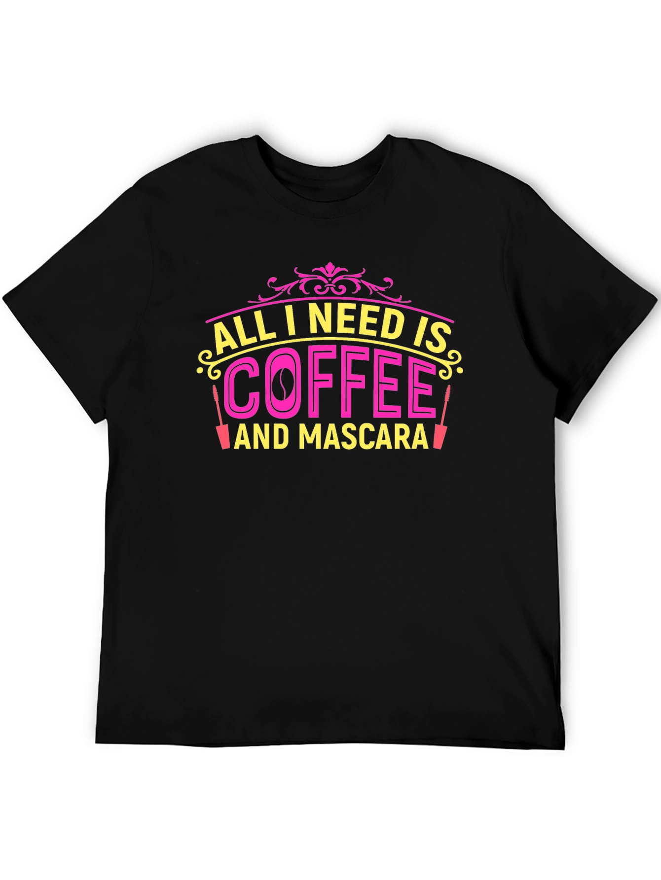 Black All I Need Is Coffee and Mascara T-Shirt view 5