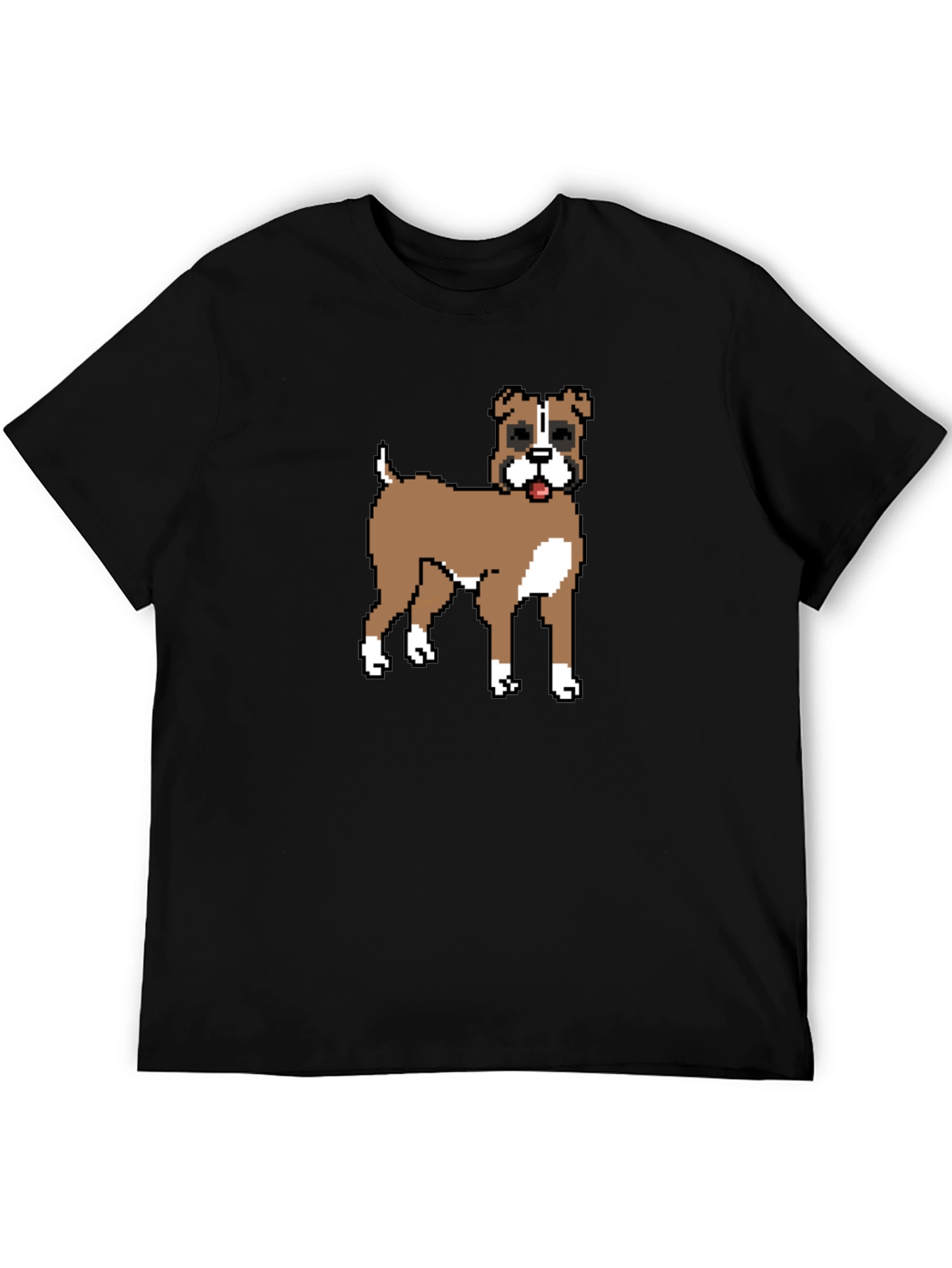 Black Pixel Dog Graphic Tee - Black Casual Shirt view 5