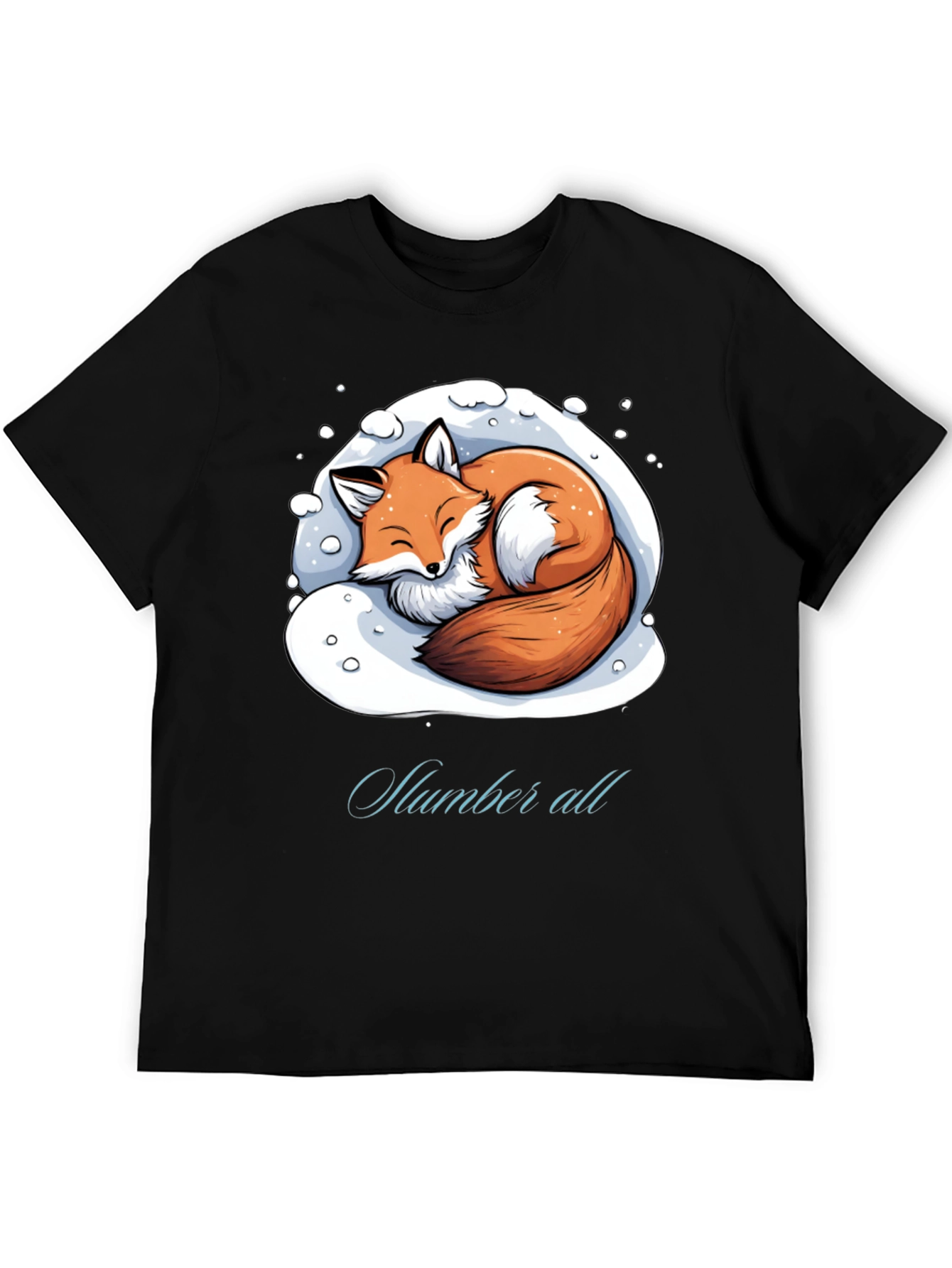 Black Cozy Fox Slumber All T-Shirt view 5