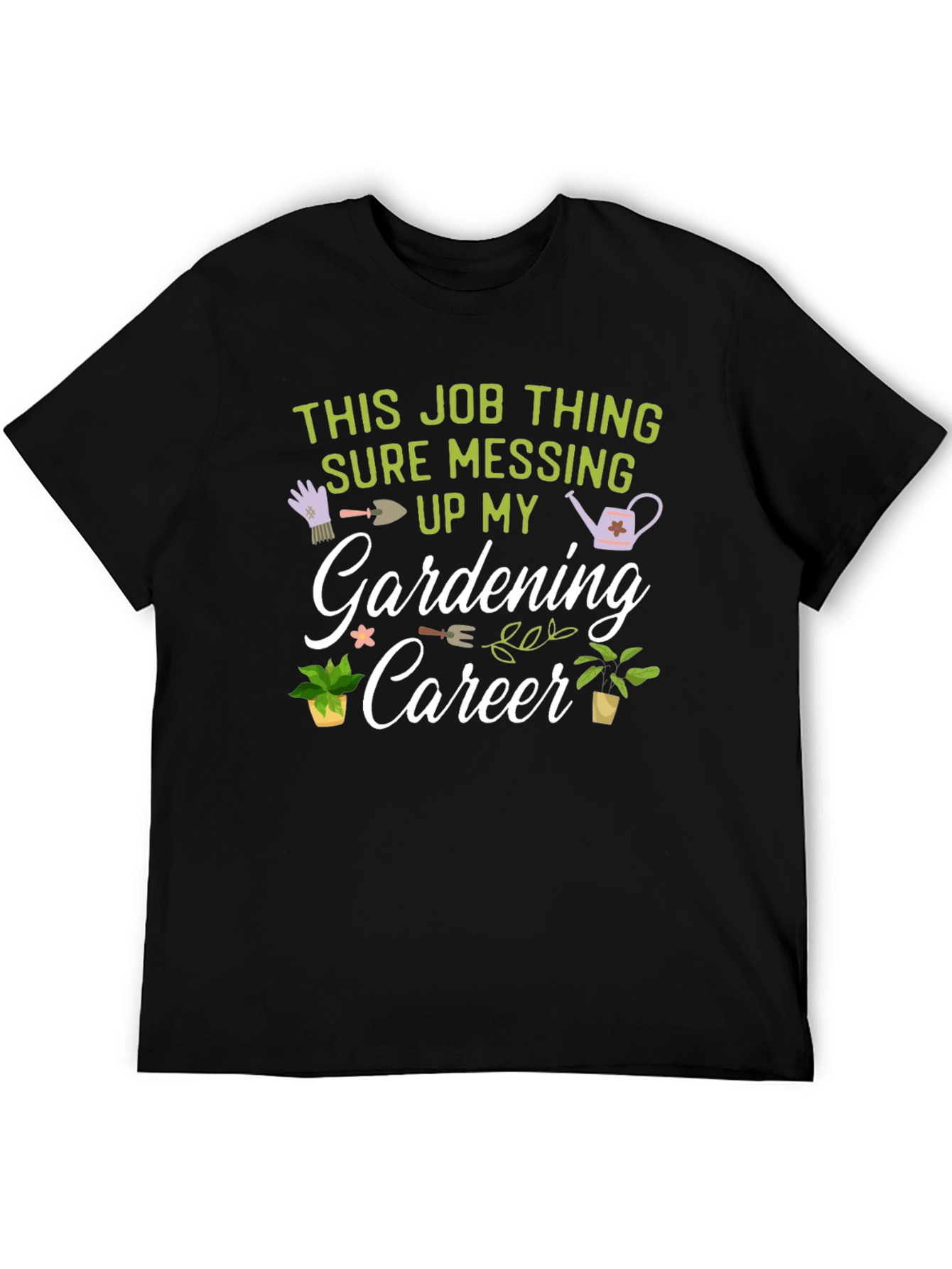 Black Gardening Career Graphic T-Shirt view 5