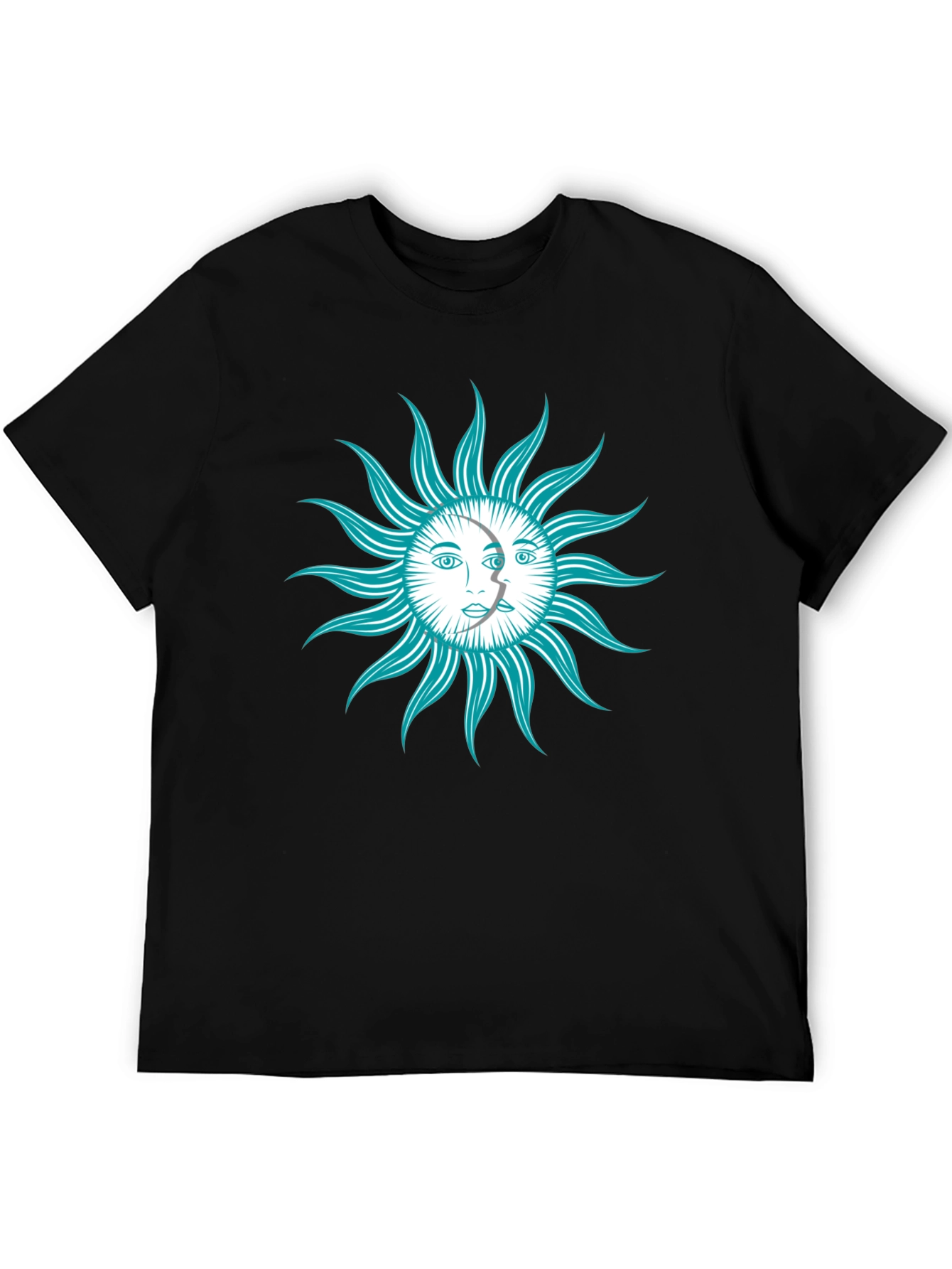 Black Celestial Sun & Moon Graphic T-Shirt view 5