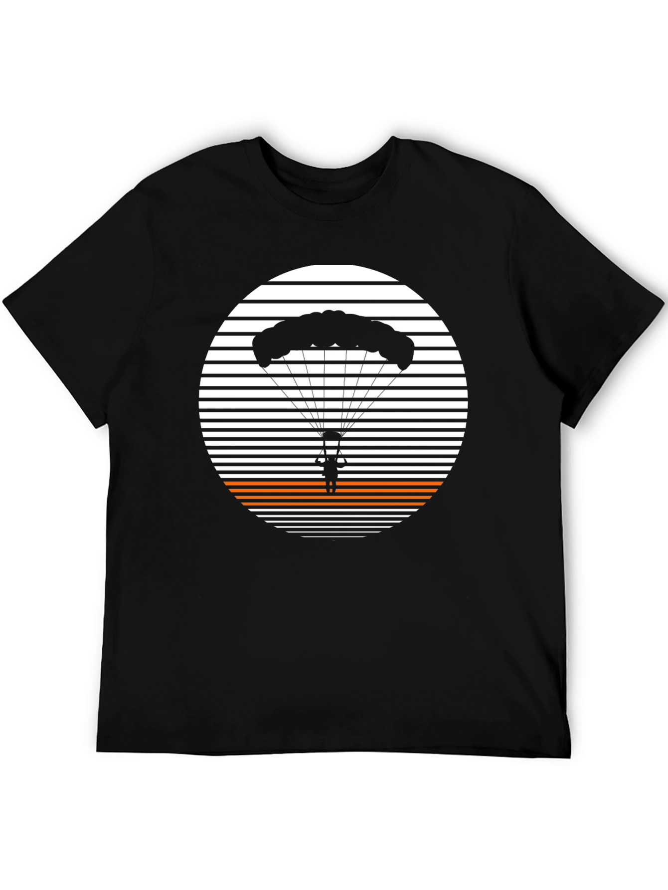 Black Parachute Graphic T-Shirt - Retro Skydiving Tee view 5