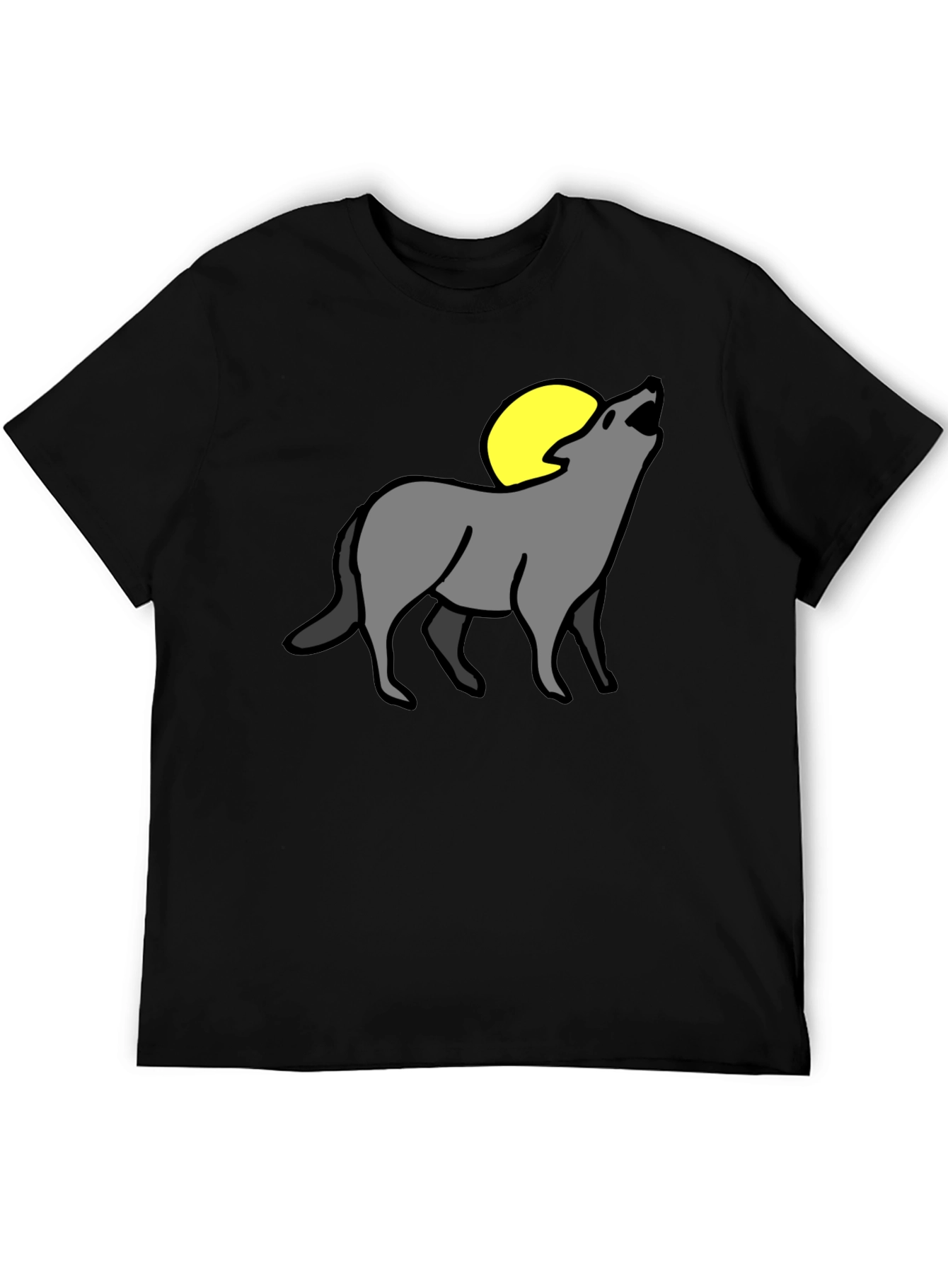 Black Wolf Moon Graphic Tee - Black Cotton Blend view 5