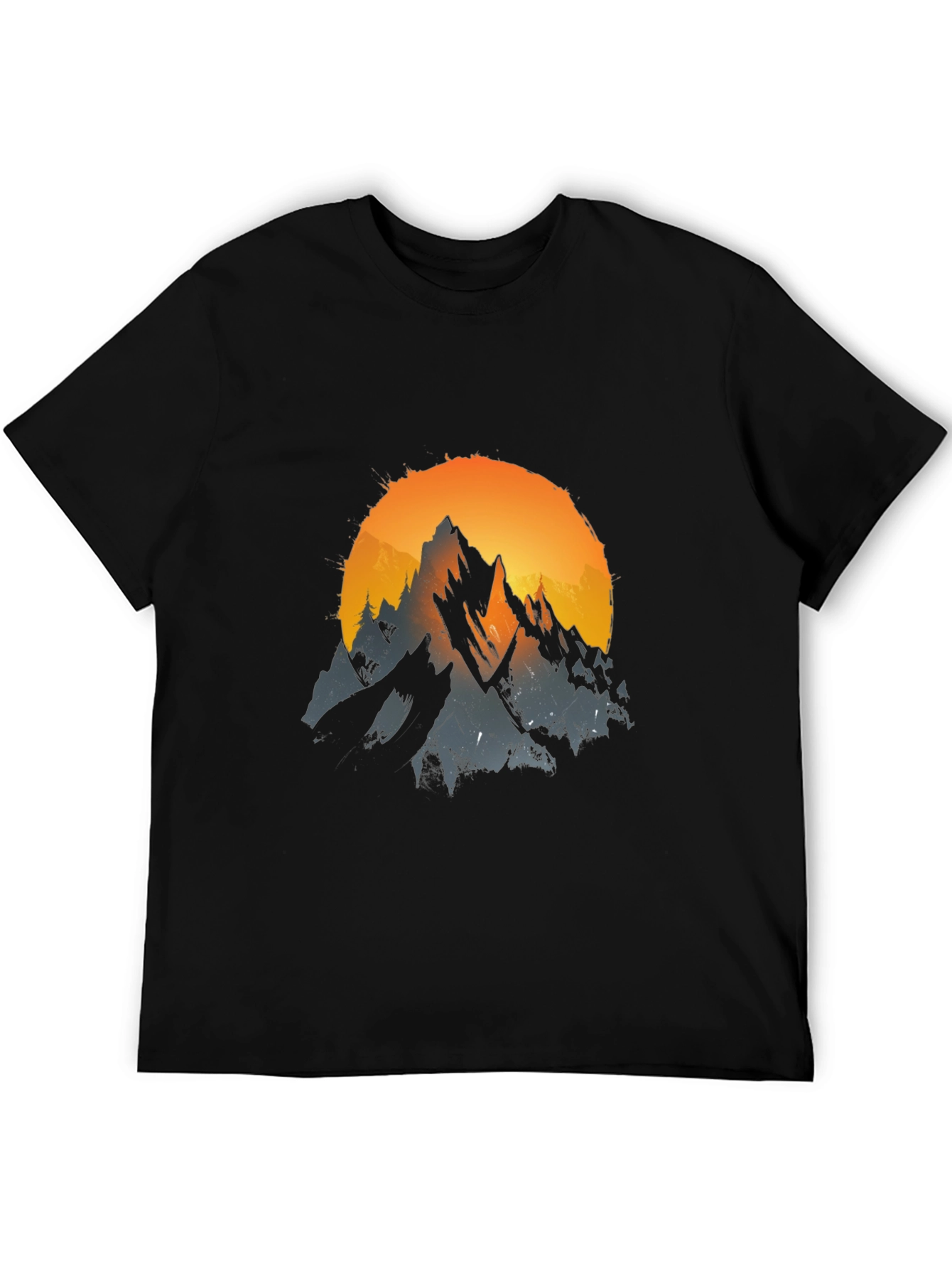 Black Mountain Sunset Graphic Tee - Black Cotton Blend view 5