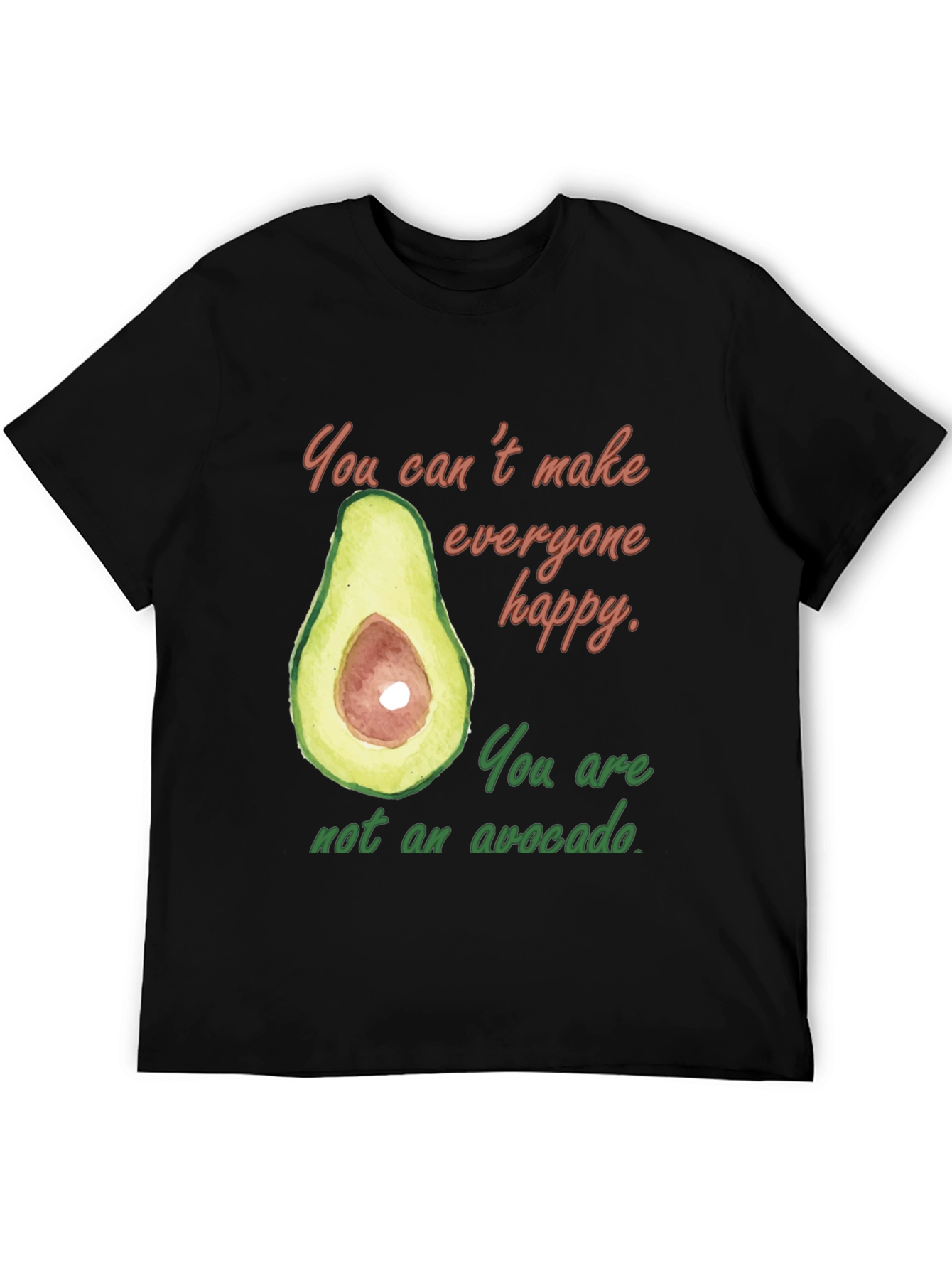 Black Funny Avocado Graphic T-Shirt - You Can't Make Everyone Happy view 5