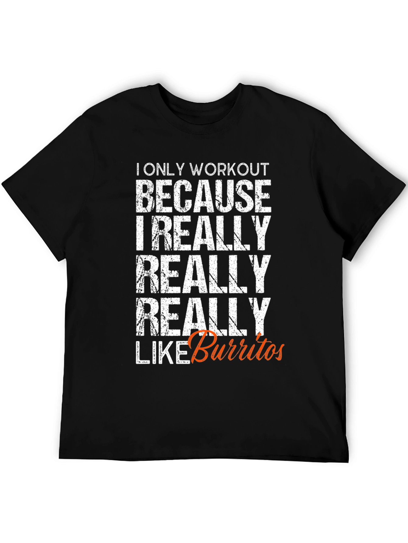 Black Workout for Burritos Funny T-Shirt view 5