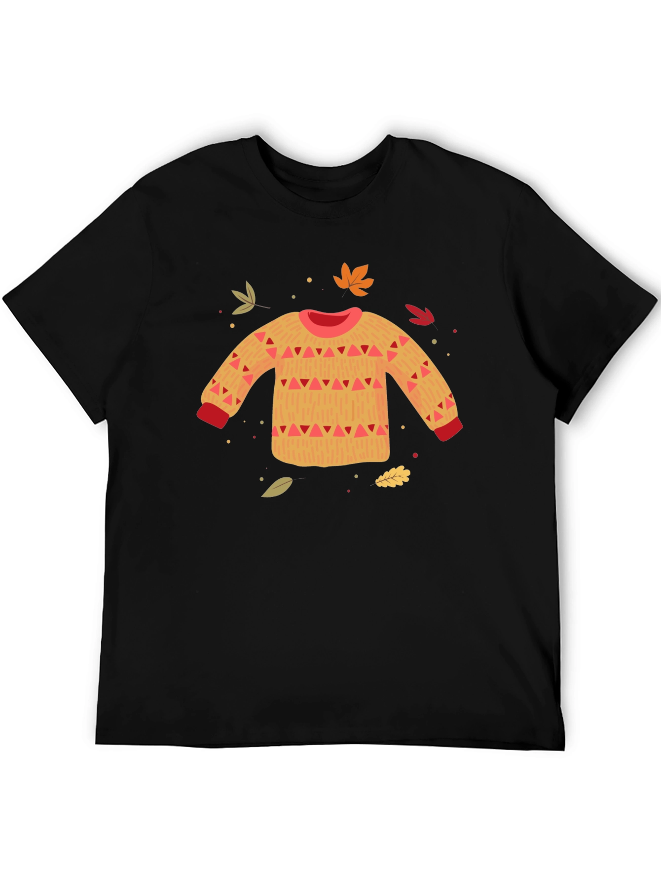 Black Fall Sweater Graphic Tee - Black view 5