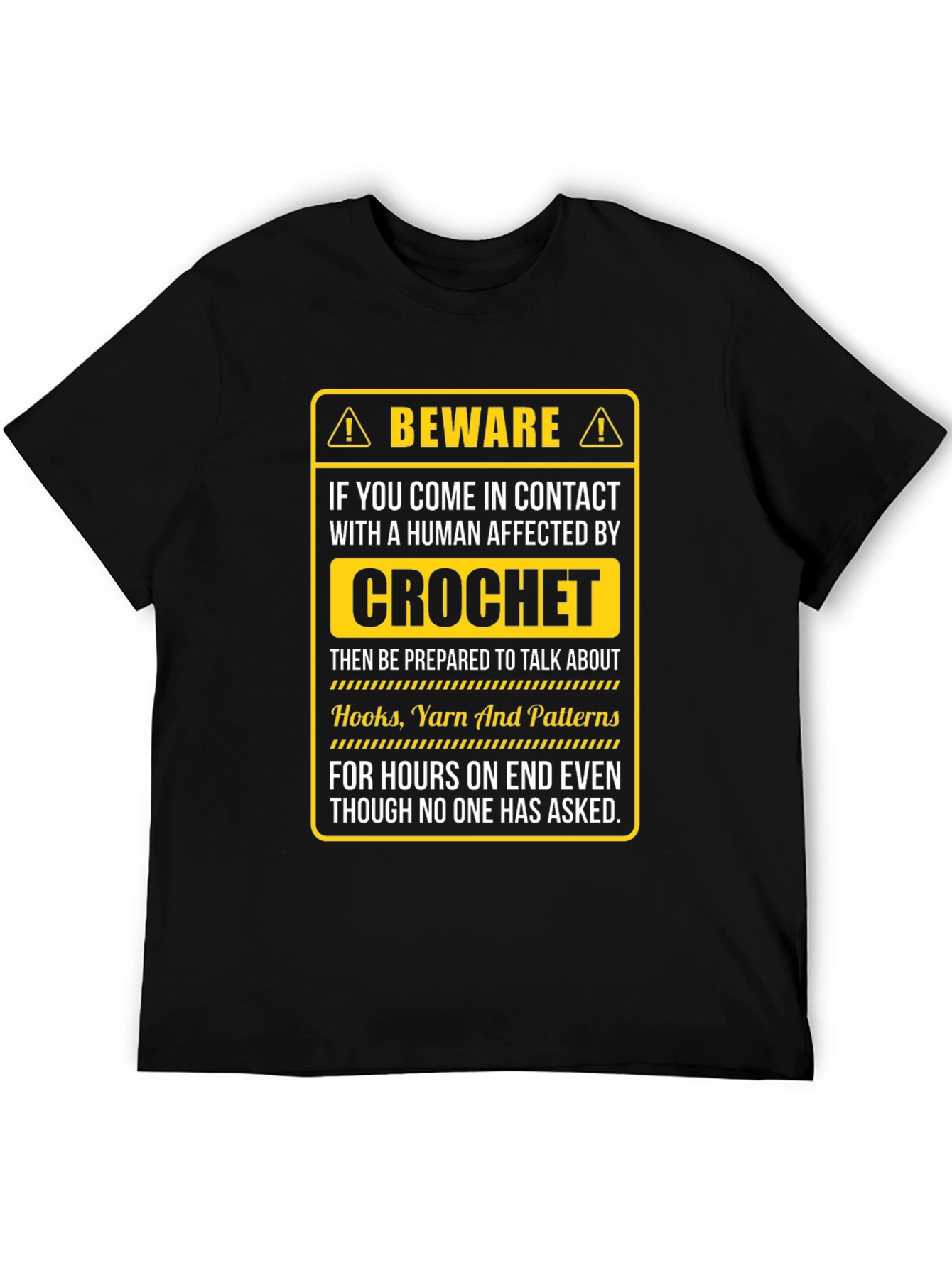 Black Beware Crochet T-Shirt view 5
