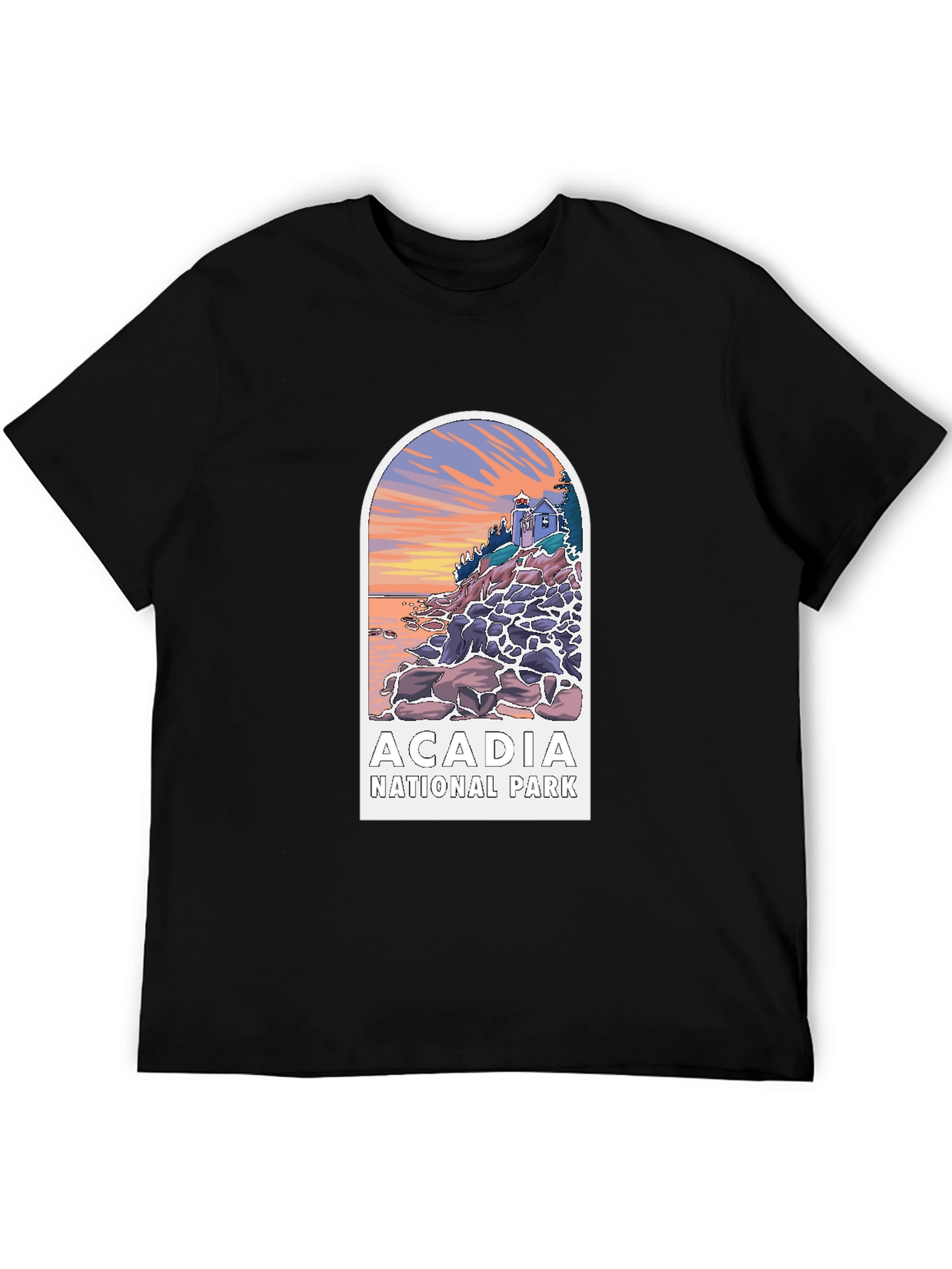 Black Acadia National Park Graphic Tee - Black view 5