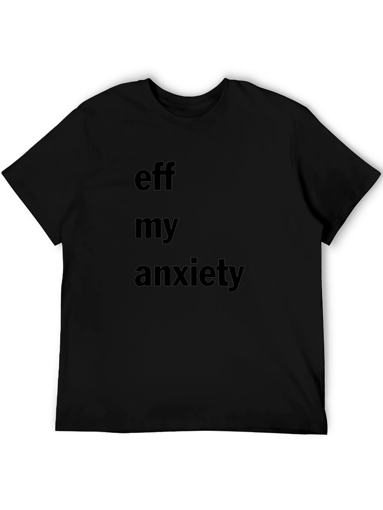 Black Eff My Anxiety Graphic Tee - Black Cotton Blend view 5