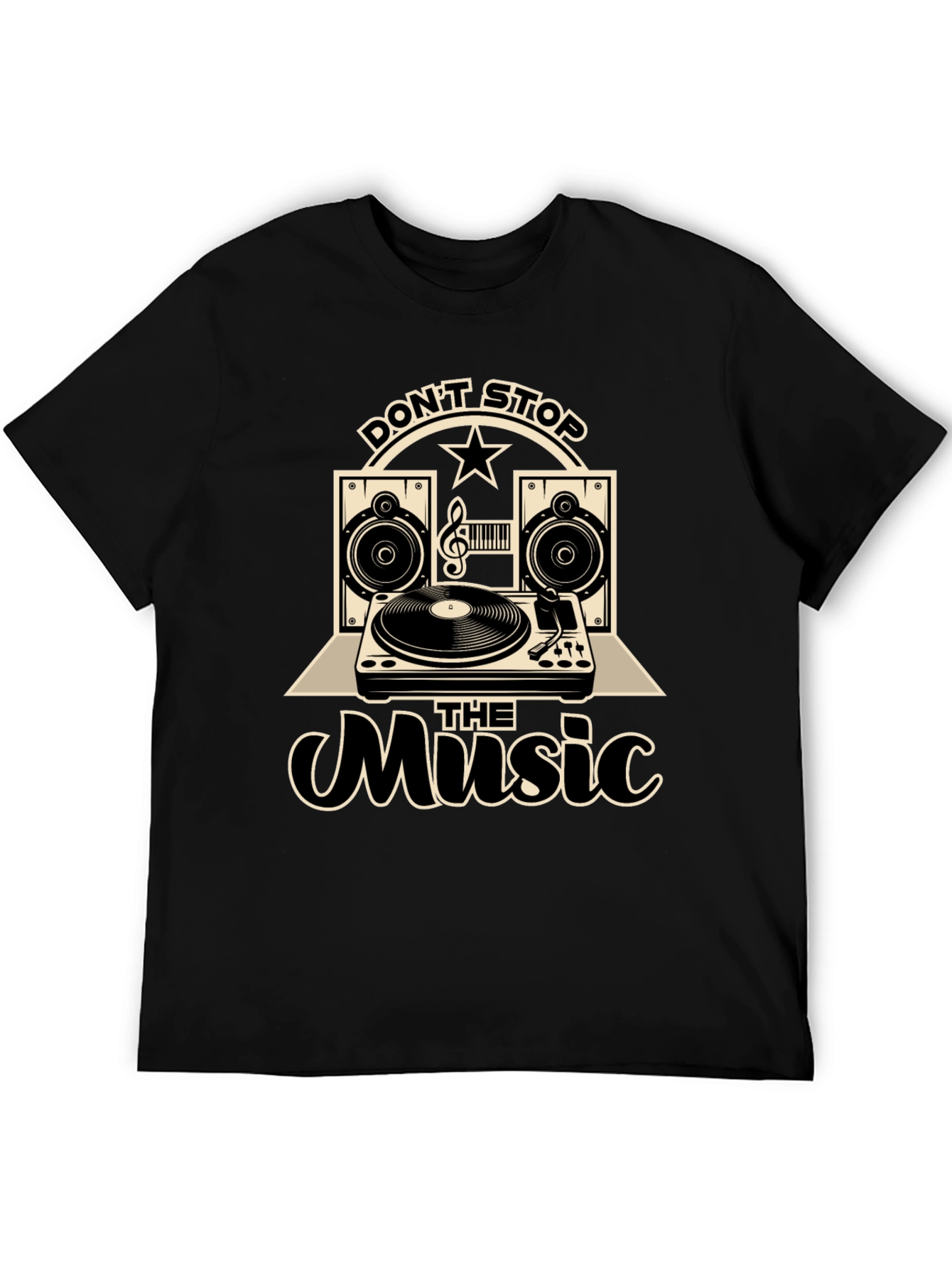 Black Don't Stop The Music Graphic T-Shirt view 5